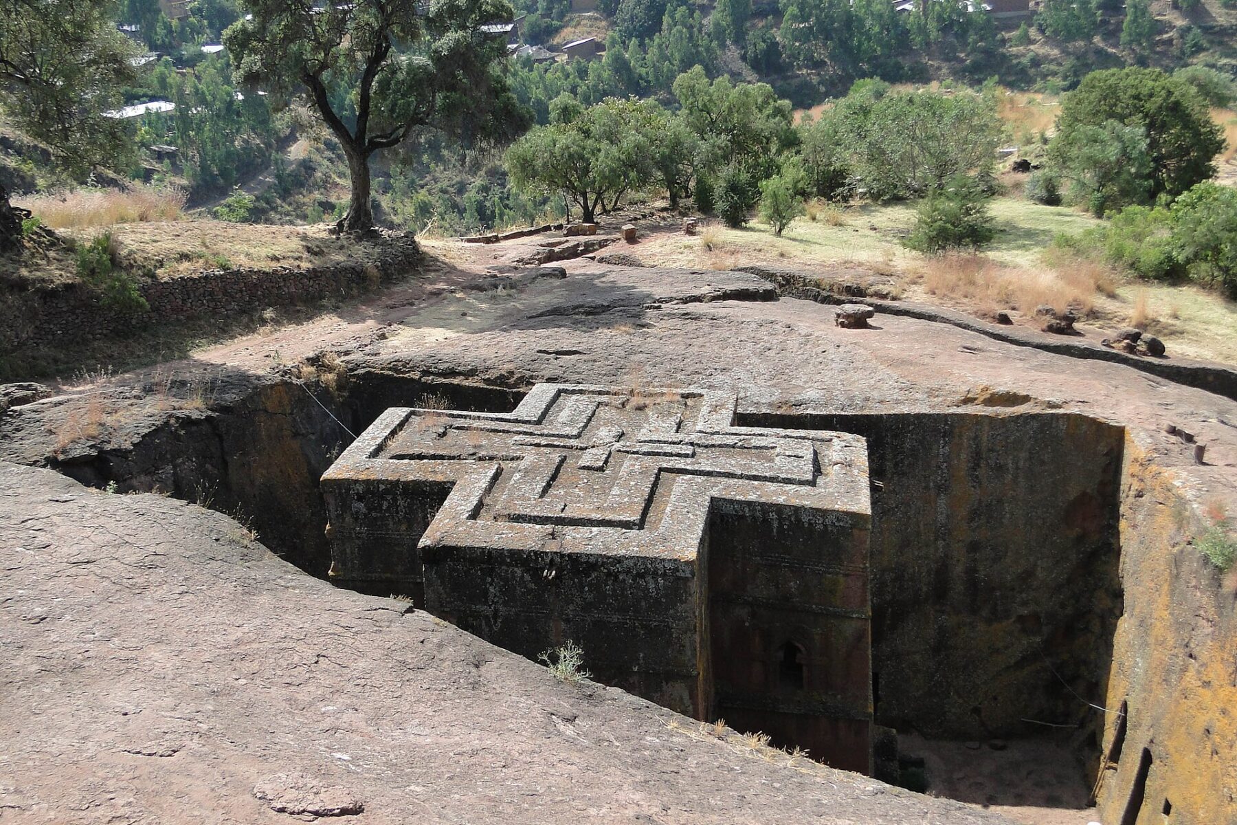 Rock-hewn church of Bete Giyorgis in Lalibela, northern Ethiopia