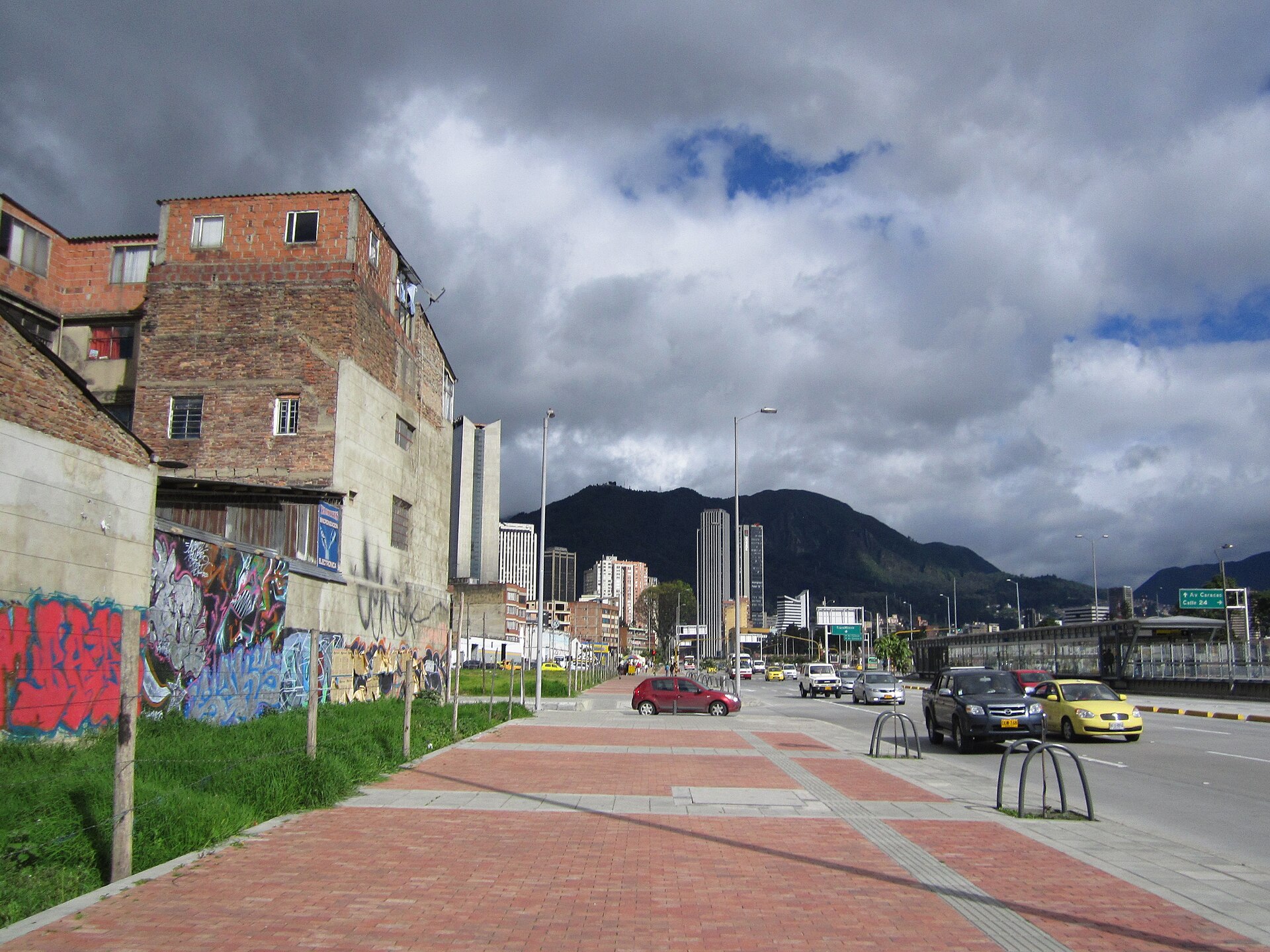 A street corner in central Bogotá