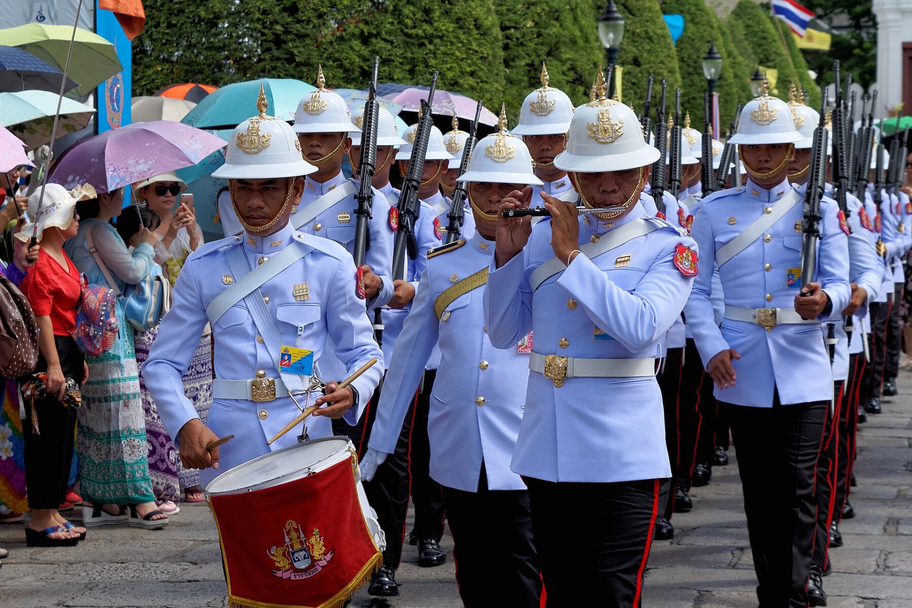 A guard at the Grand Palace in Bangkok