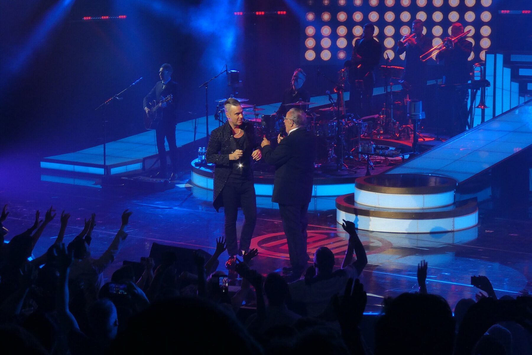 Robbie Williams live on stage — he returns to São Paulo, Brazil on October 13, 2026 after 20 years
