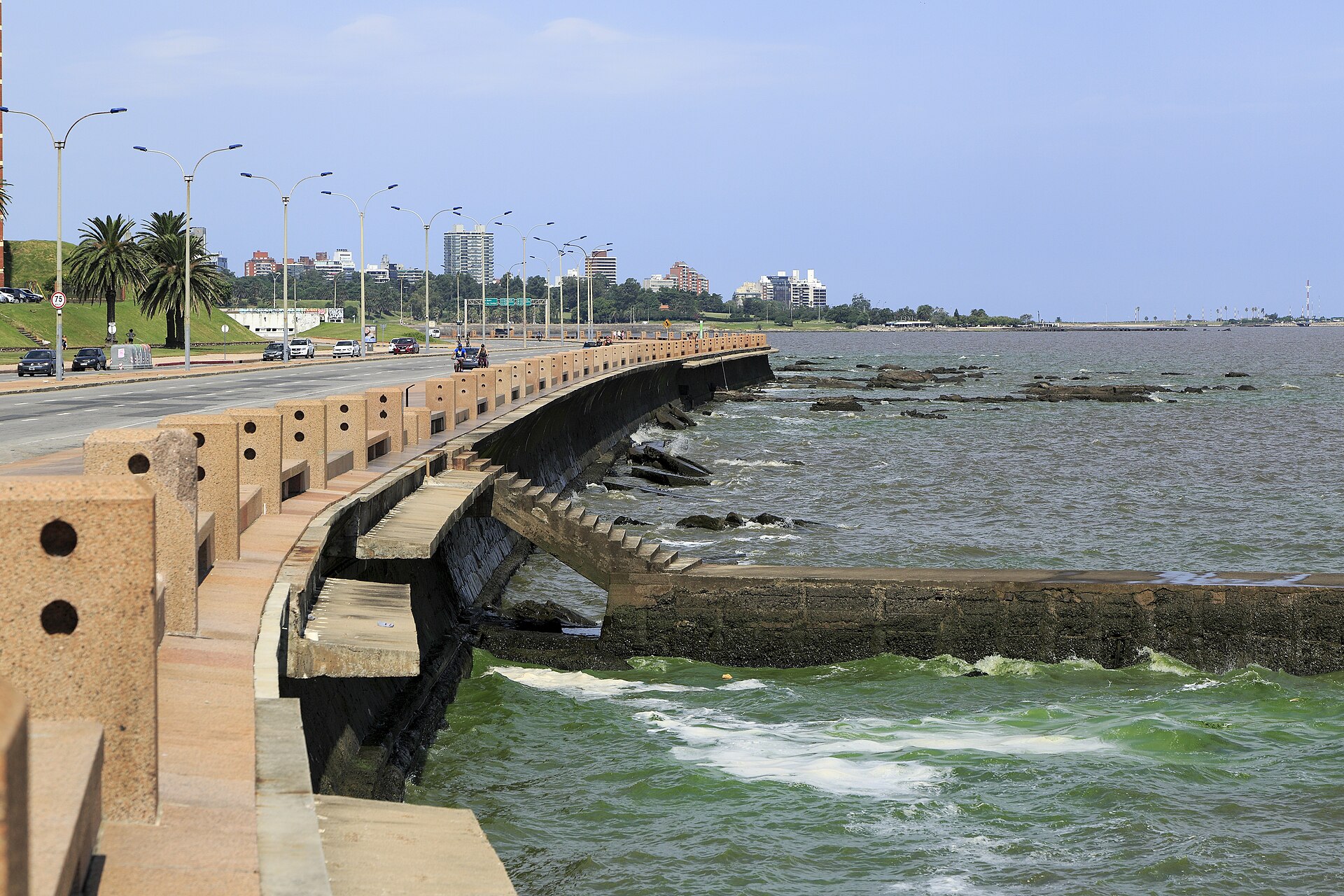 The Rambla seafront road in Montevideo, Uruguay
