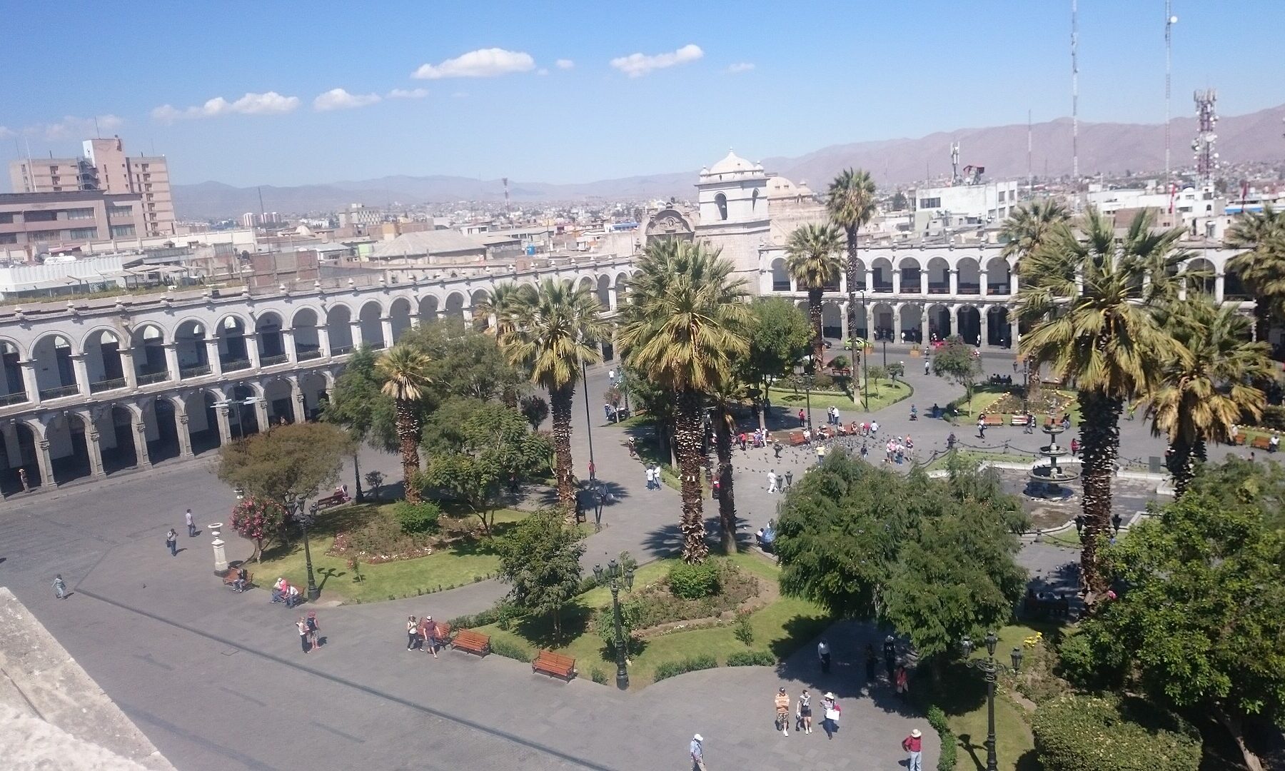 Arequipa's historic Plaza de Armas, near Teatro Municipal where Annette Moreno performs on September 24, 2026
