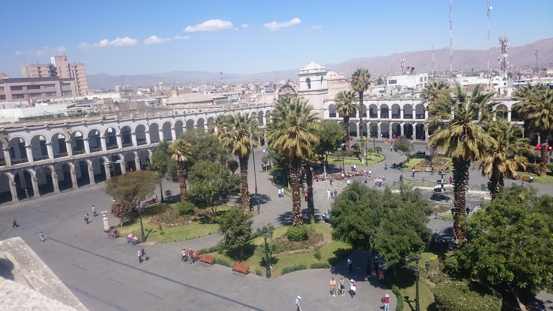 Arequipa's historic Plaza de Armas, near Teatro Municipal where Annette Moreno performs on September 24, 2026