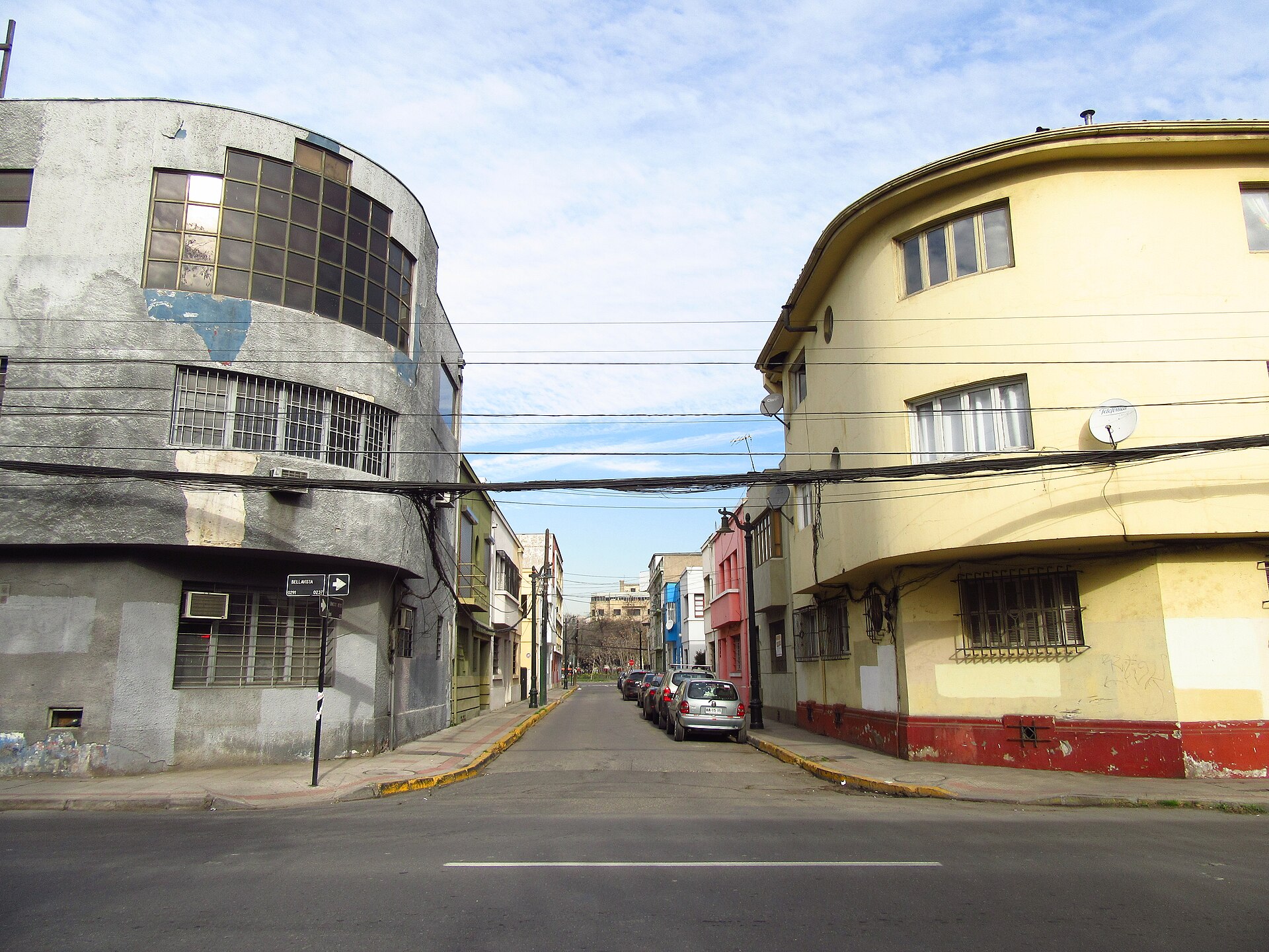 A street corner in Barrio Bellavista, Santiago, where the Centro Cultural San Ginés stages La Pérgola de las Flores
