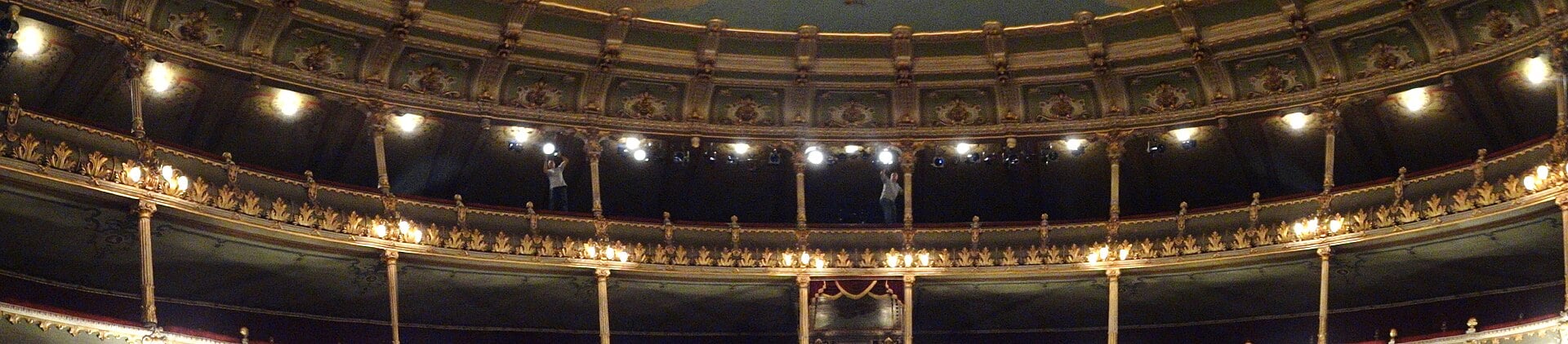 The ornate interior of the Teatro Nacional in San José, Costa Rica, a historic performance venue