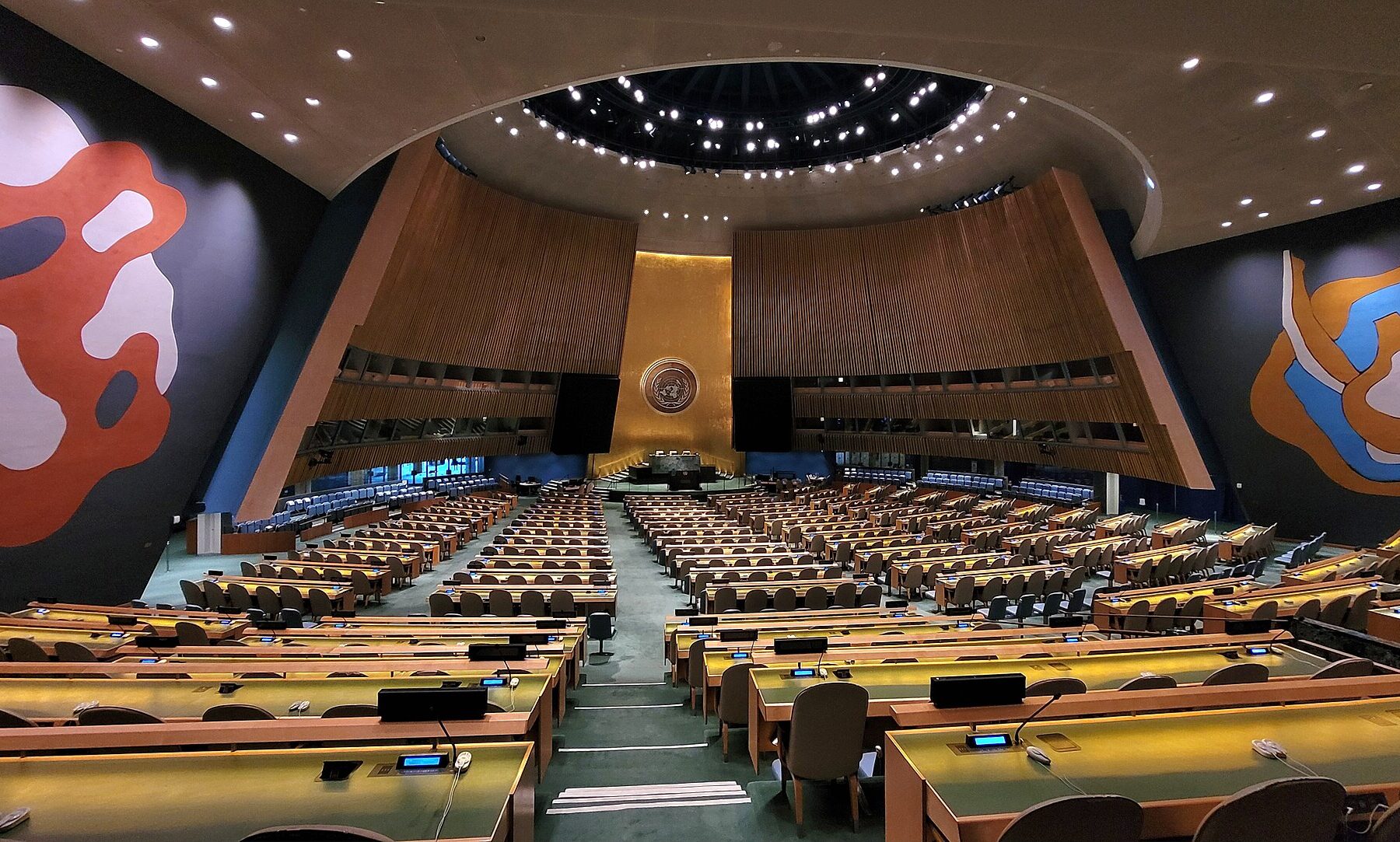 The United Nations General Assembly Hall in New York