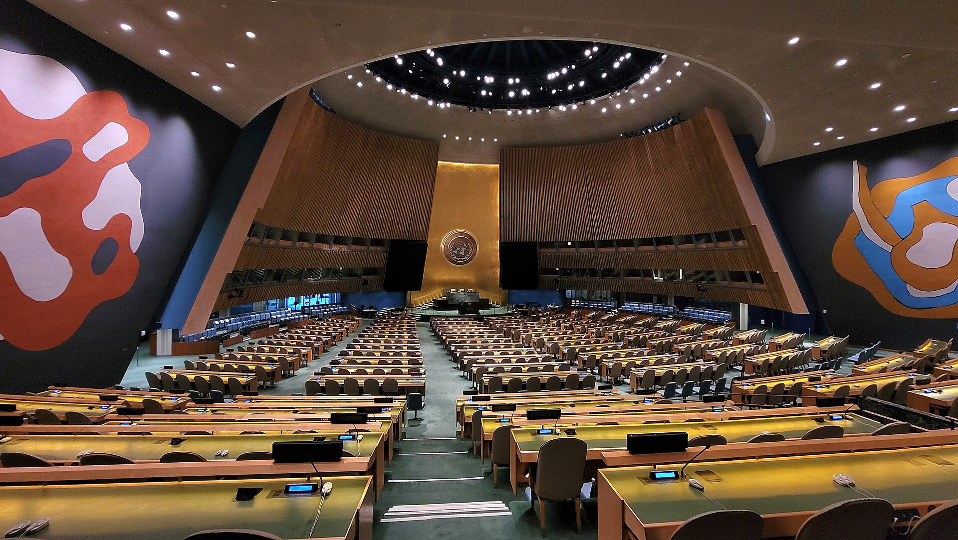The United Nations General Assembly Hall in New York