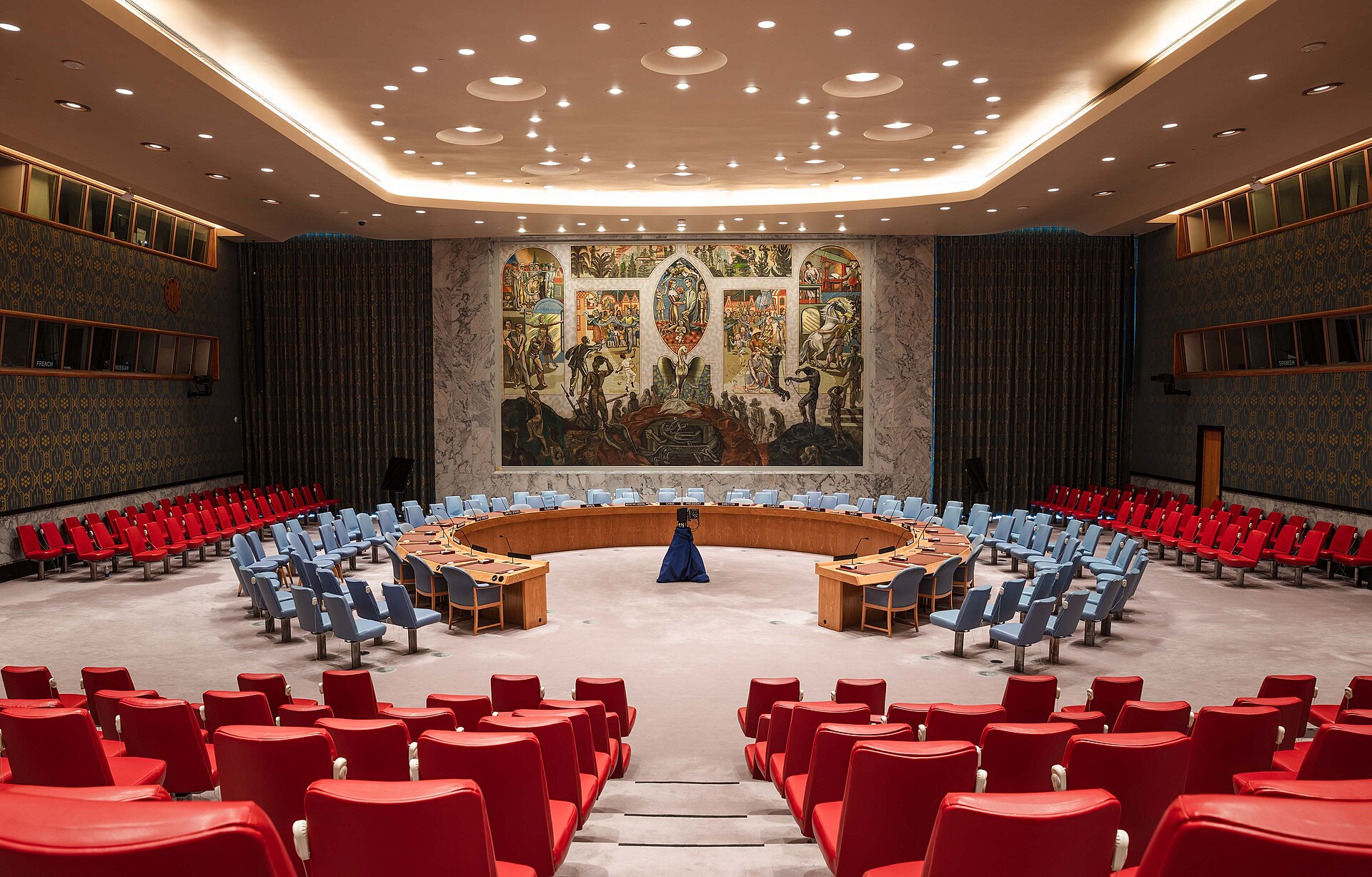 The United Nations Security Council chamber in New York