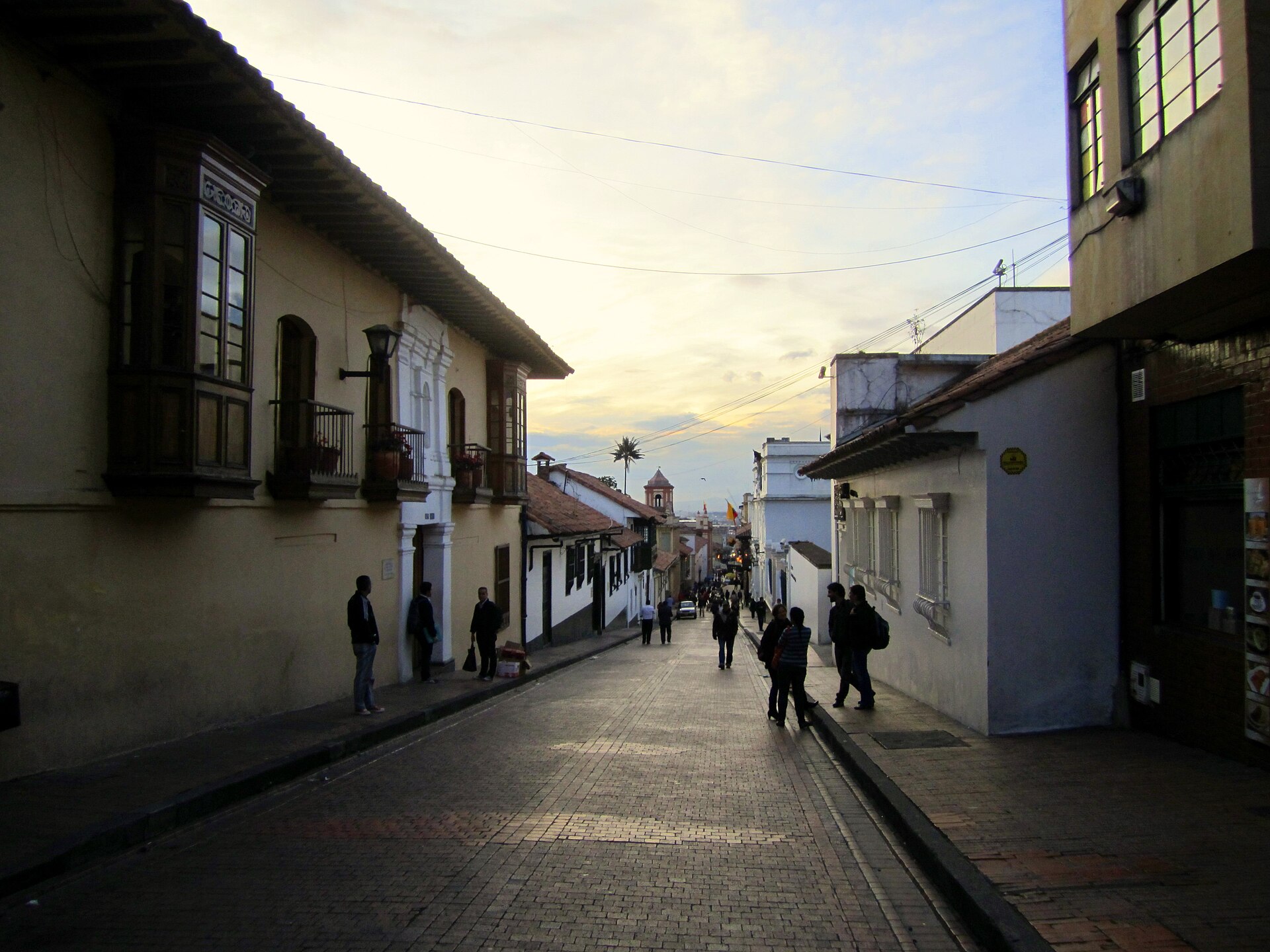 A colonial street in La Candelaria, Bogotá