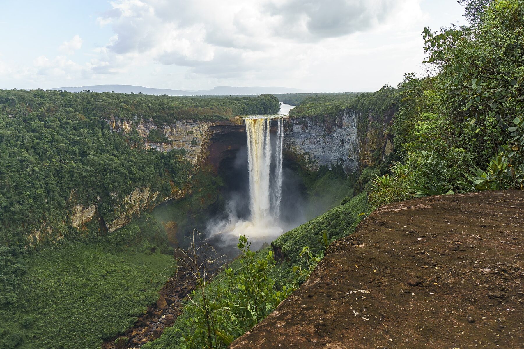 Guyana explained 2026 — Kaieteur Falls on the Potaro River in the rainforest interior