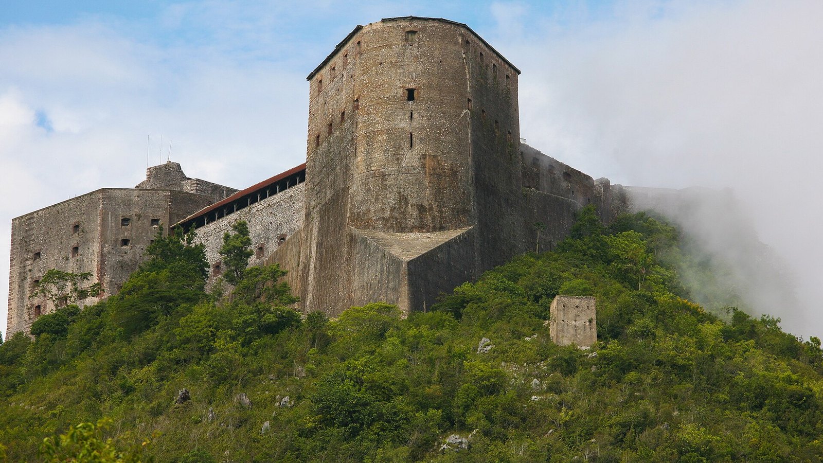 The Citadelle Laferrière fortress on a mountain in northern Haiti