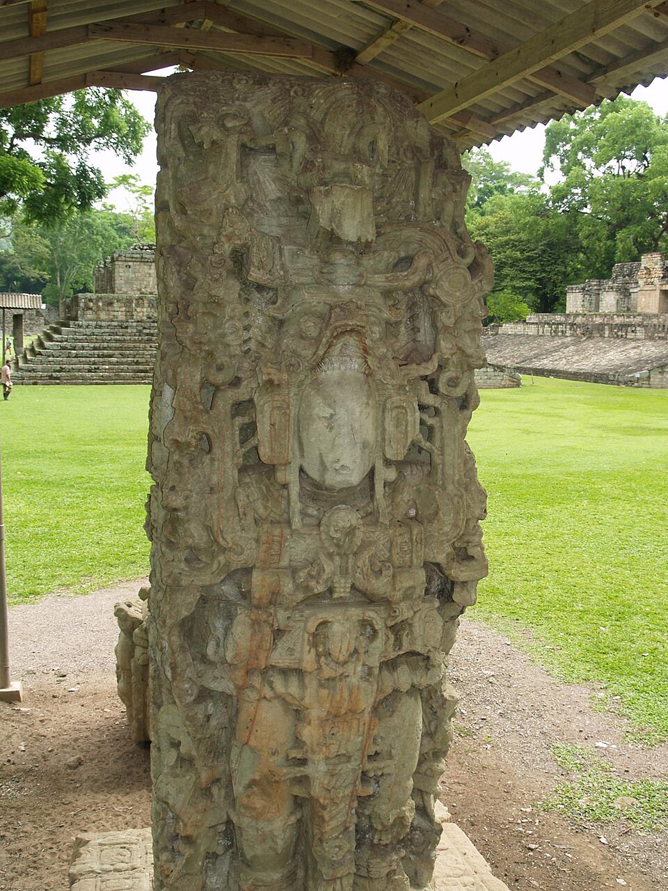 Honduras explained 2026 — a carved Maya stela at the Copán archaeological site