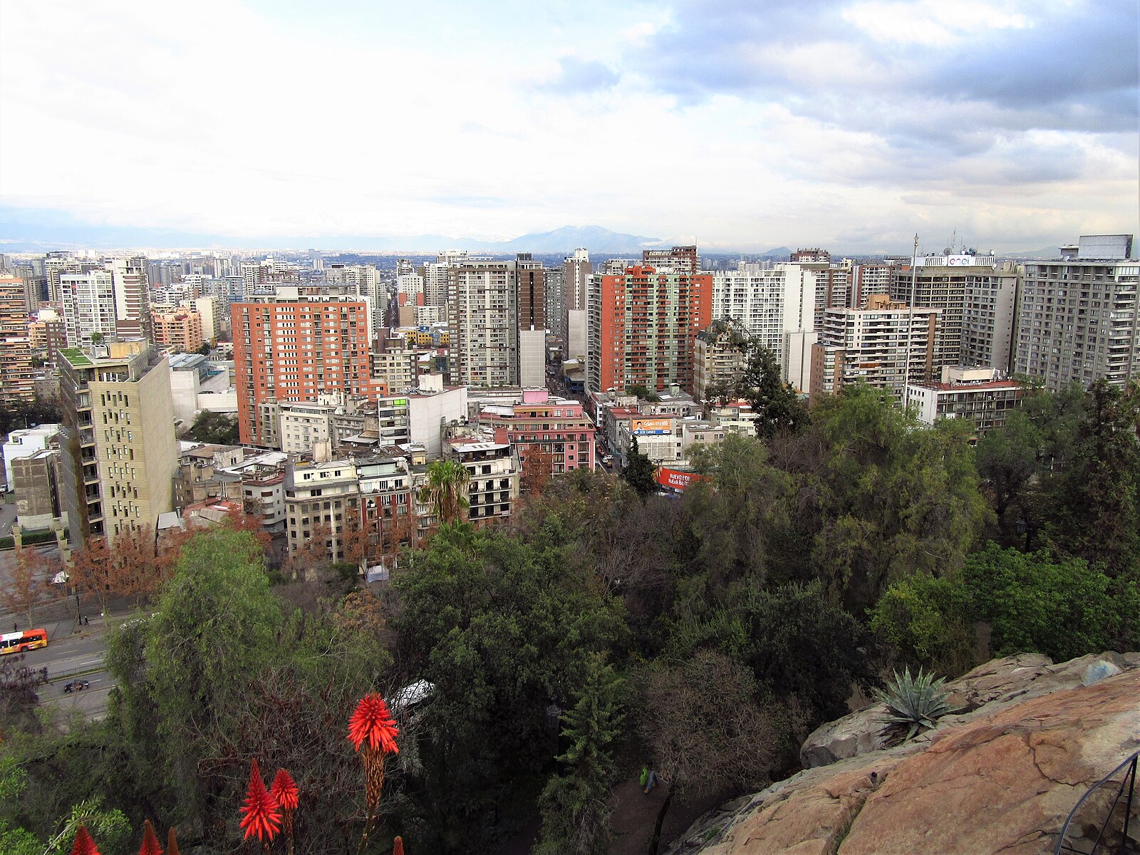 The Alameda avenue and San Isidro district in central Santiago, Chile