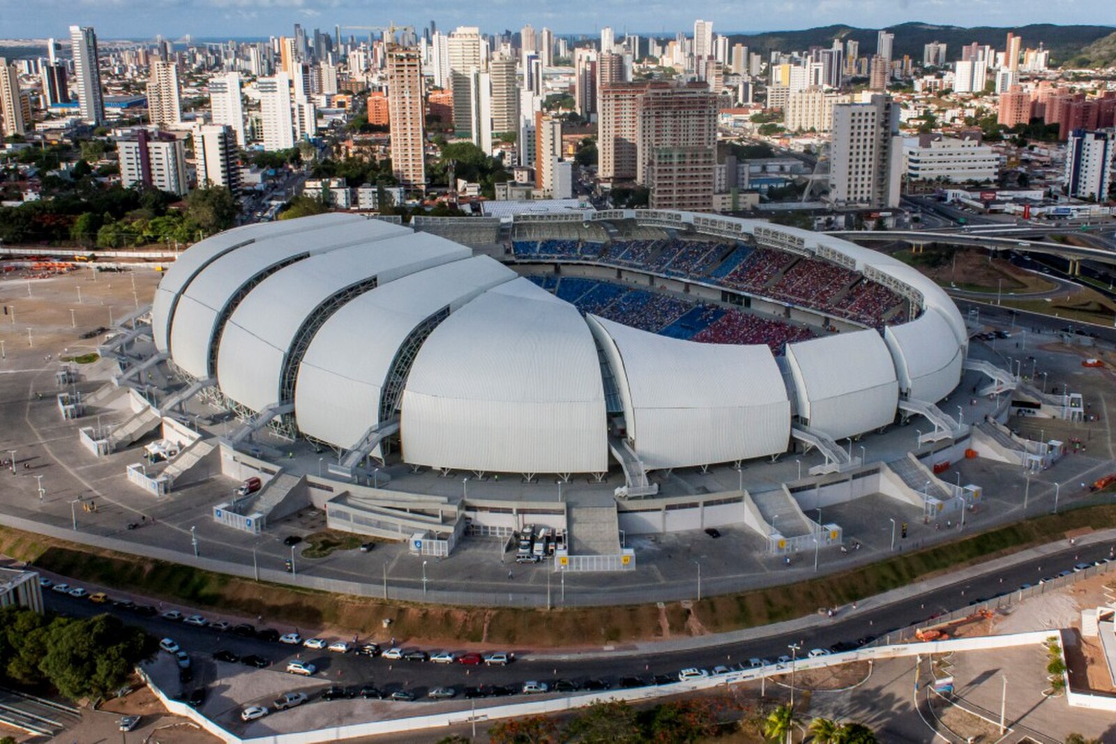 Aerial view of Arena das Dunas in Natal, Brazil, venue of Festival MADA