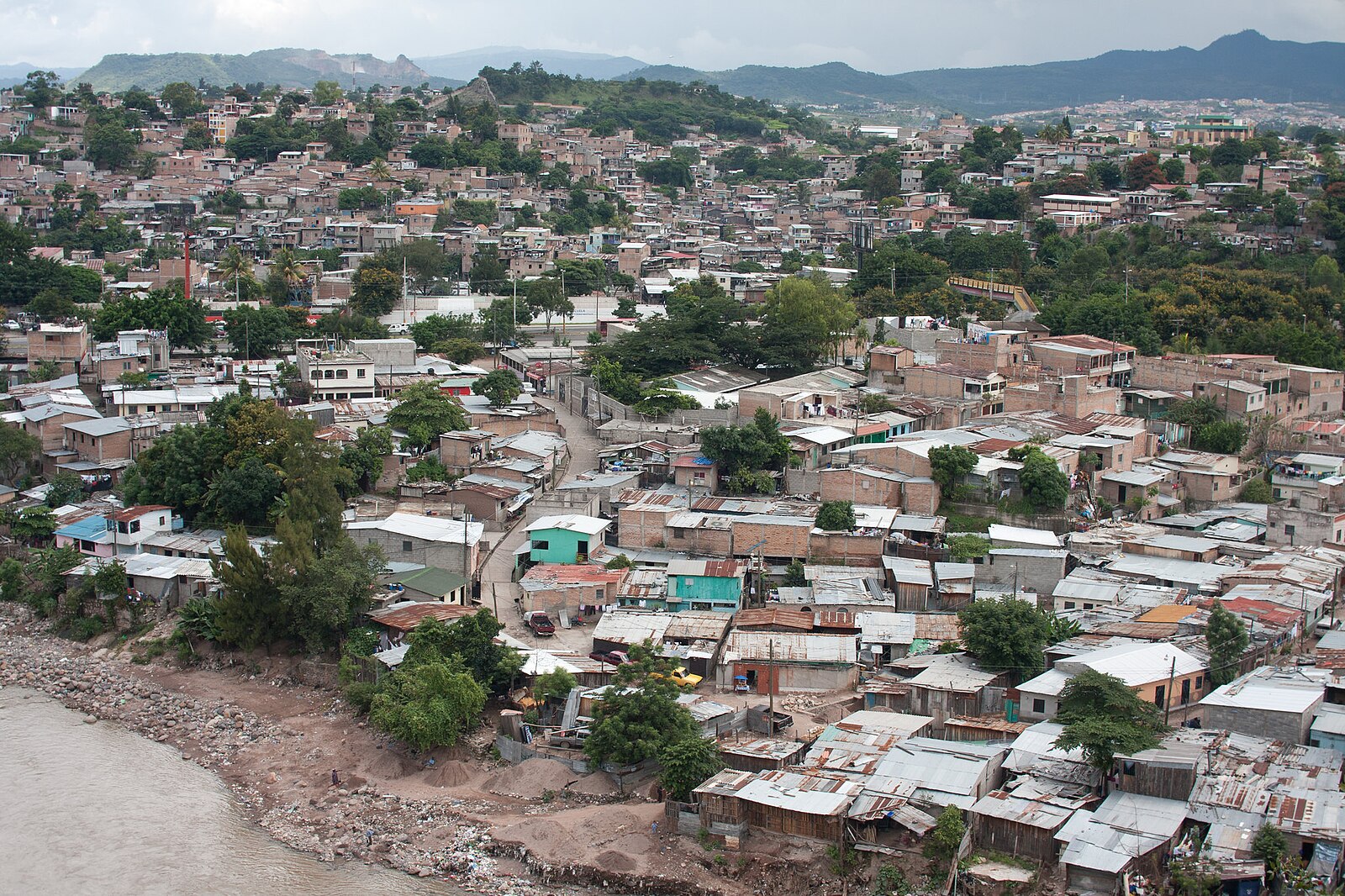 Tegucigalpa hillside neighbourhood Honduras