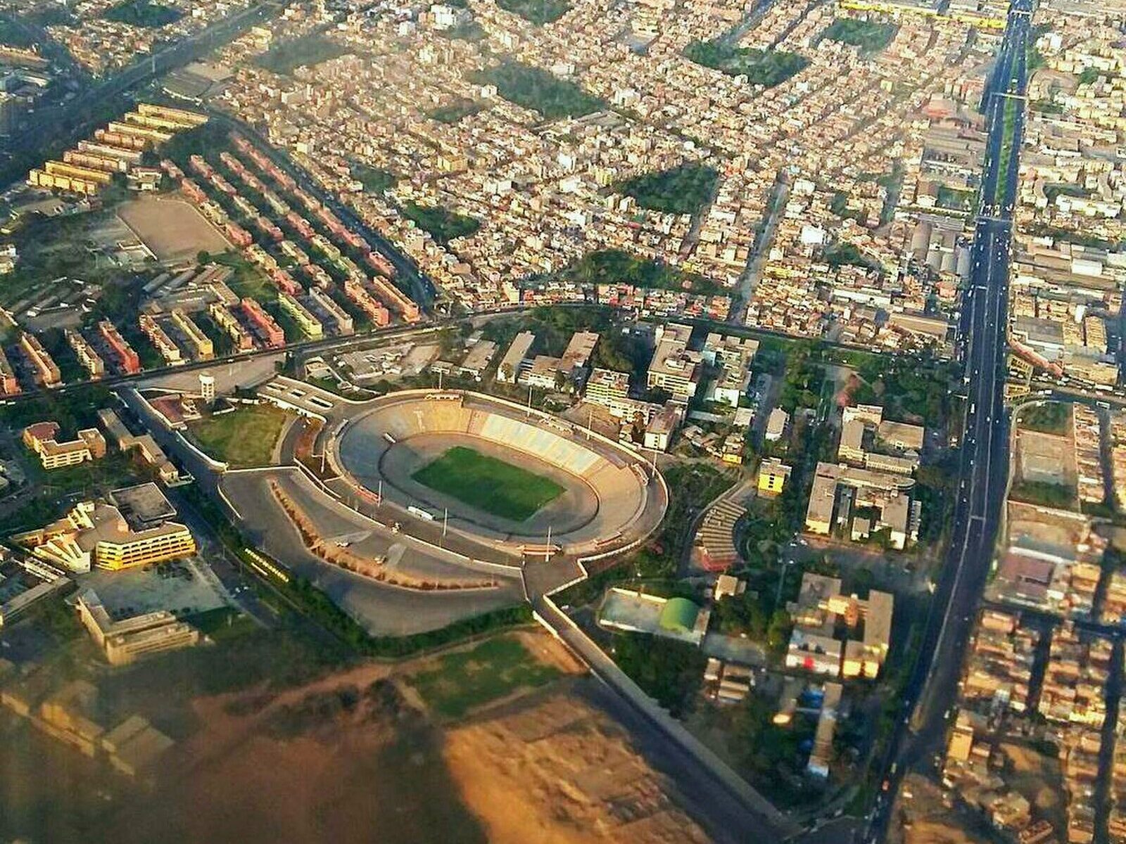 Aerial view of the National University of San Marcos campus in Lima