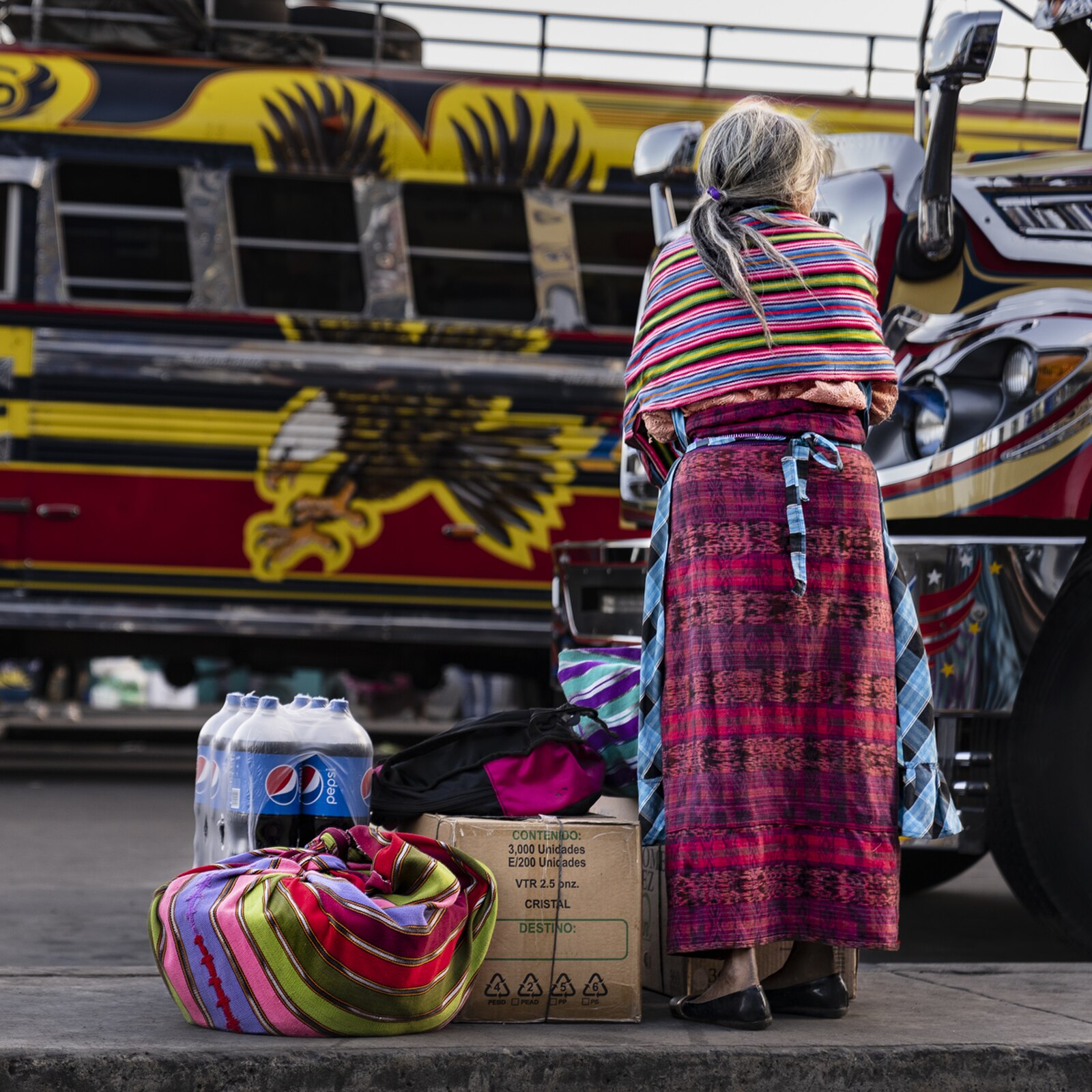 Chicken bus Guatemala transport highlands