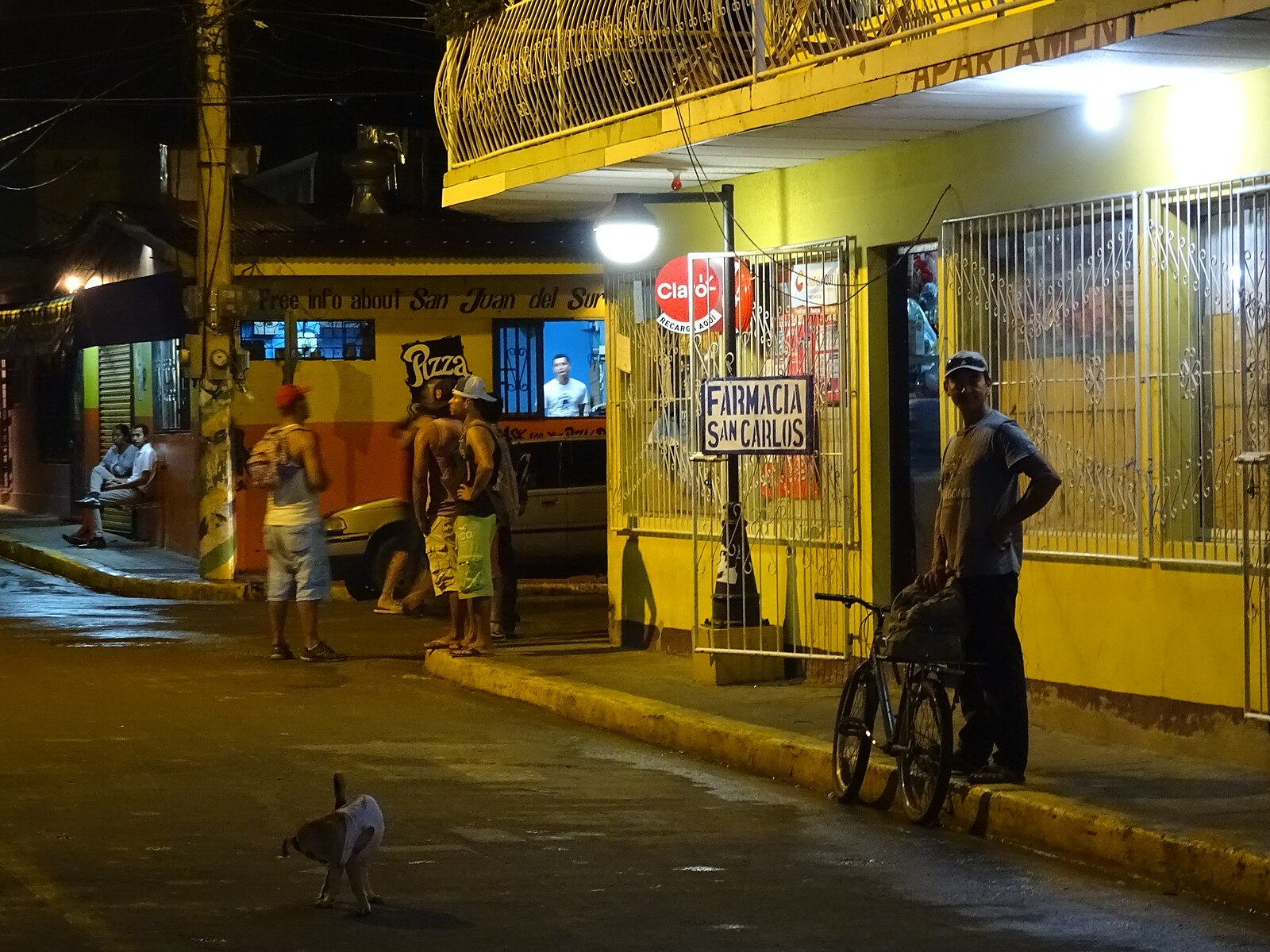 Street at night San Juan del Sur Nicaragua