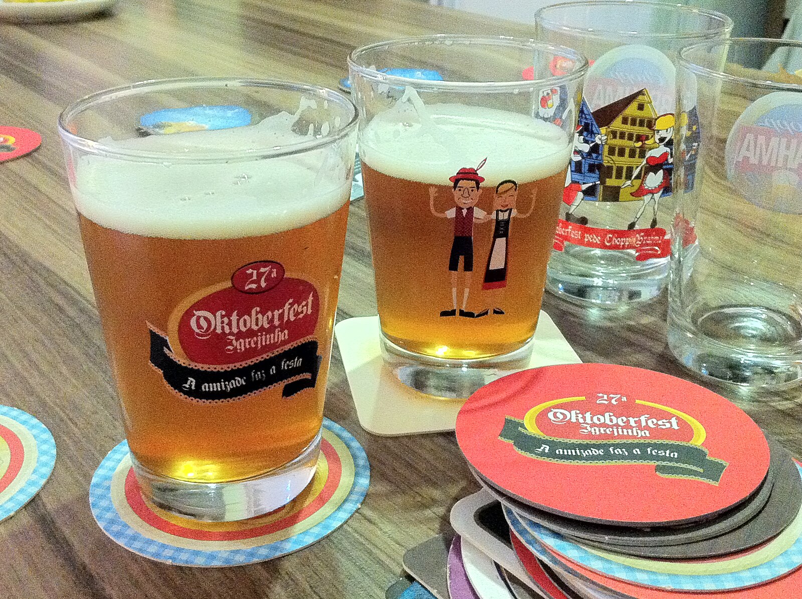 Draught beer served at an Oktoberfest festival in Brazil