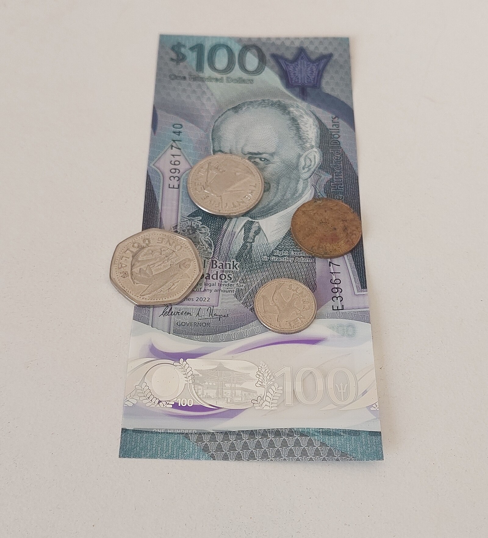 Barbados dollar banknote coins