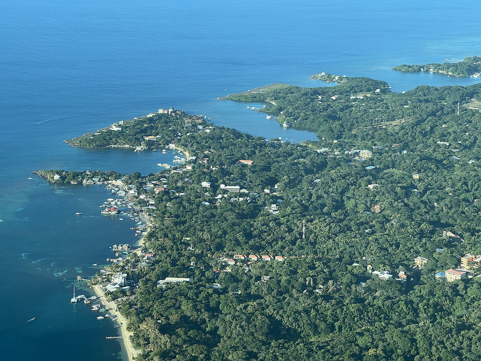 Roatan West End aerial Honduras