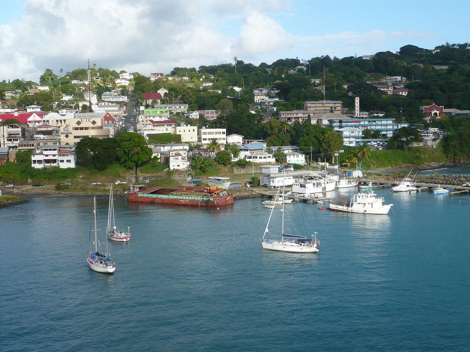 Tobago Scarborough town harbour