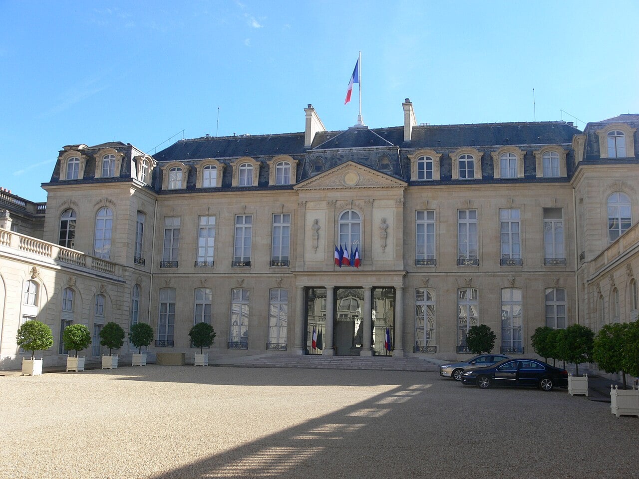 The main courtyard of the Élysée Palace in Paris, venue of the Tinubu Macron dinner