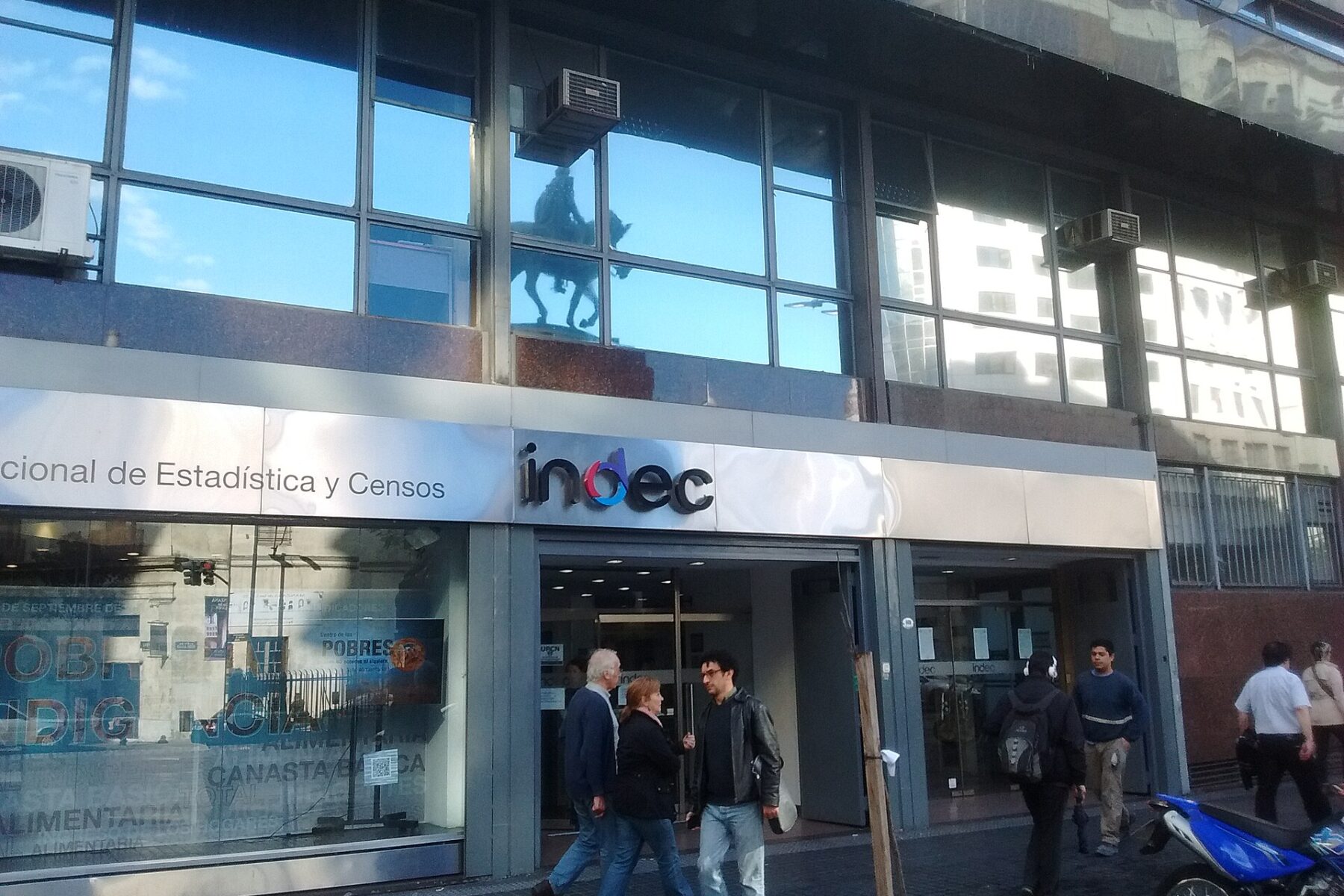 The entrance to the INDEC building in Buenos Aires