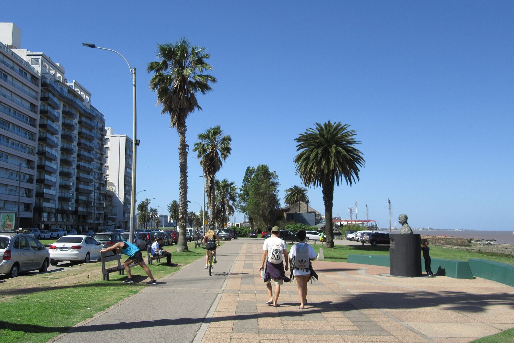 The waterfront promenade in Montevideo, Uruguay