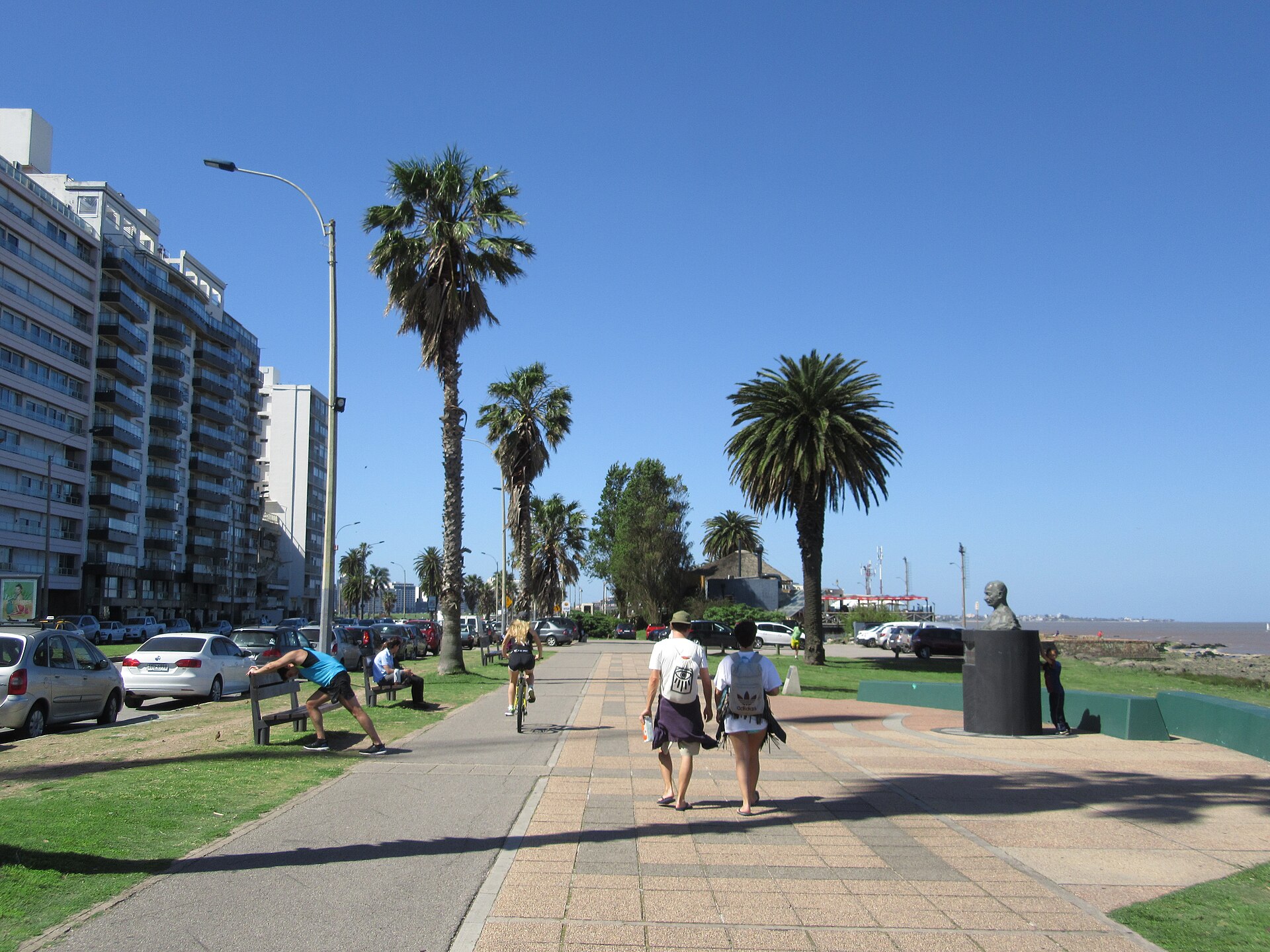 The waterfront promenade in Montevideo, Uruguay