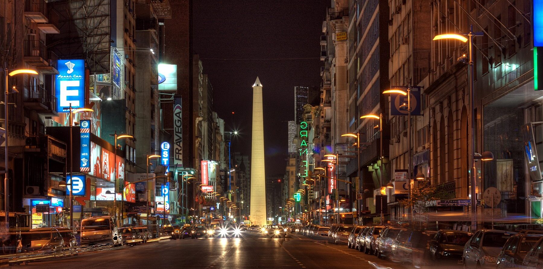 Avenida Corrientes in Buenos Aires at night