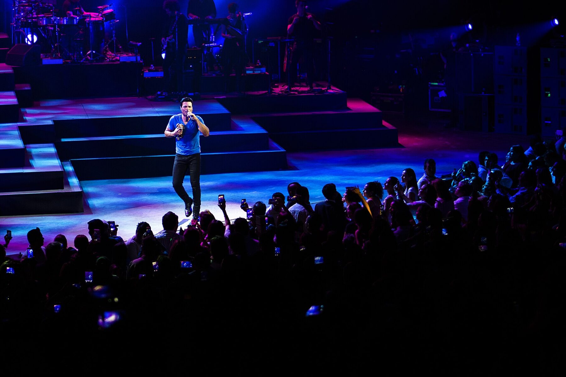 The Puerto Rican singer Chayanne performing on stage
