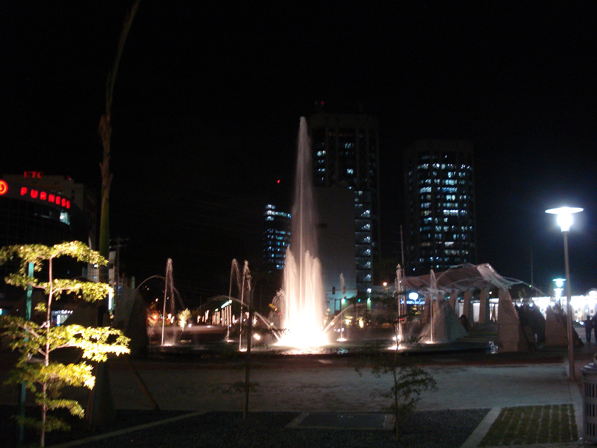 Port of Spain at night, Trinidad and Tobago