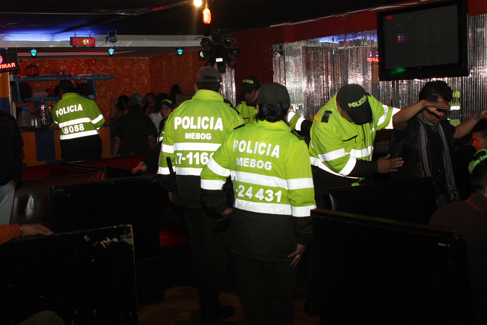 A Colombian police intervention in the city of Bogota