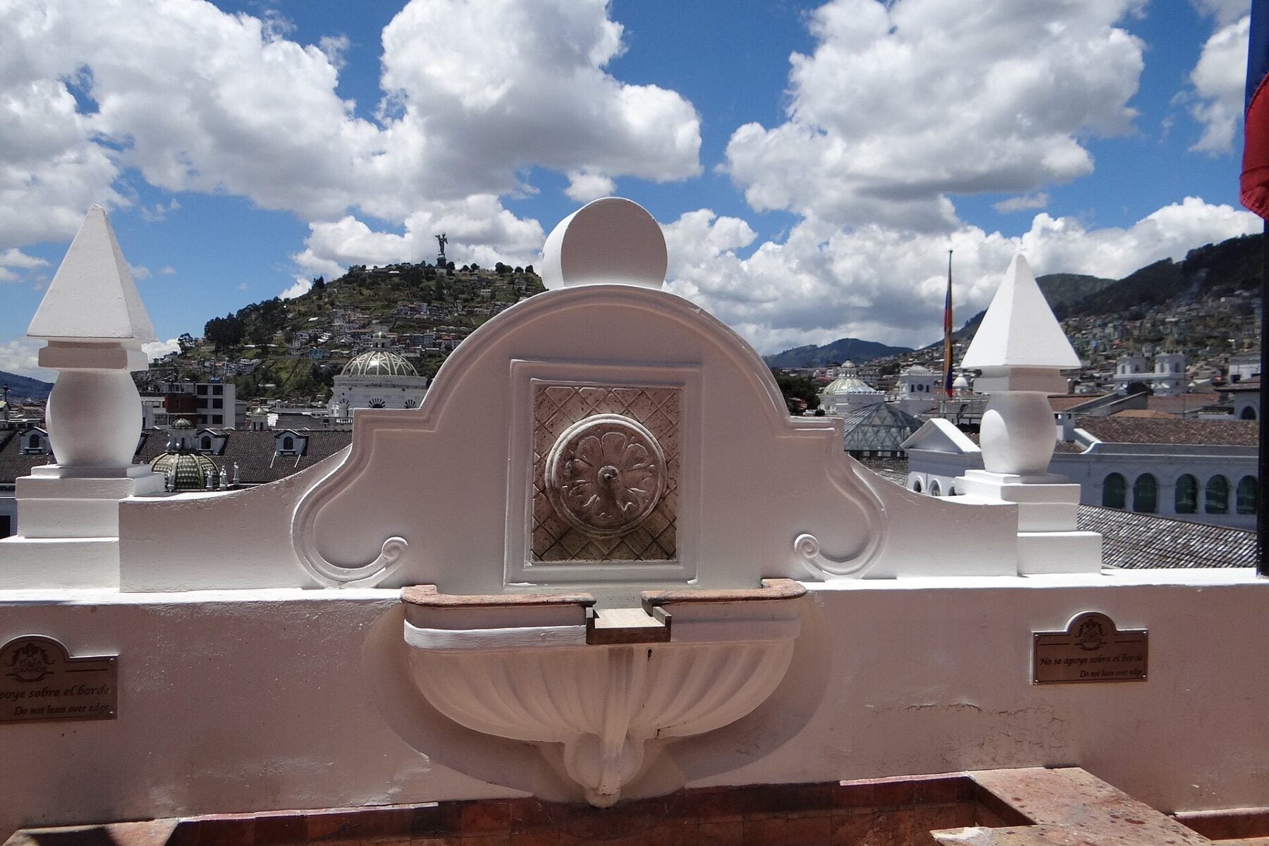 A rooftop view over the historic centre of Quito, Ecuador