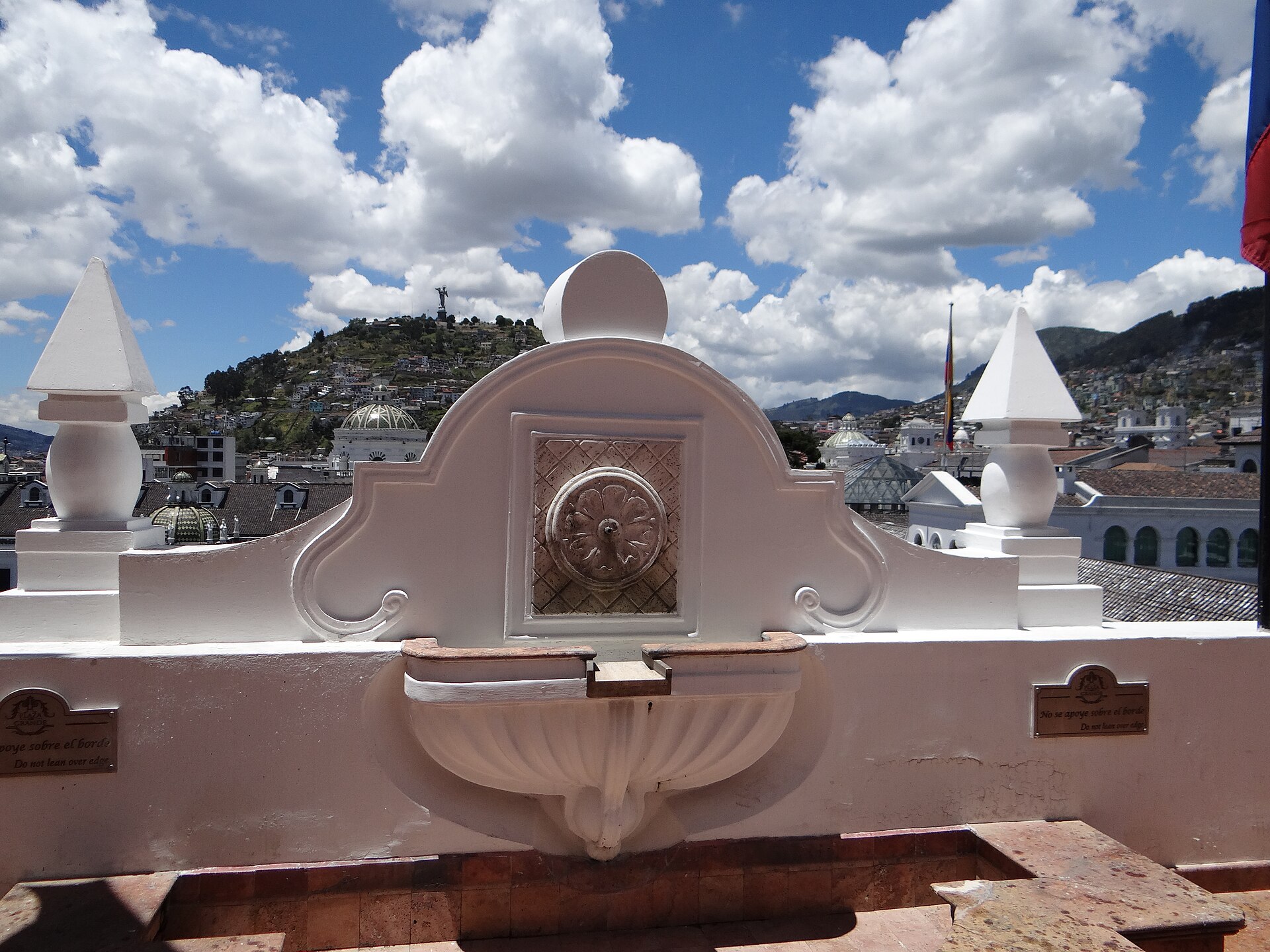 A rooftop view over the historic centre of Quito, Ecuador