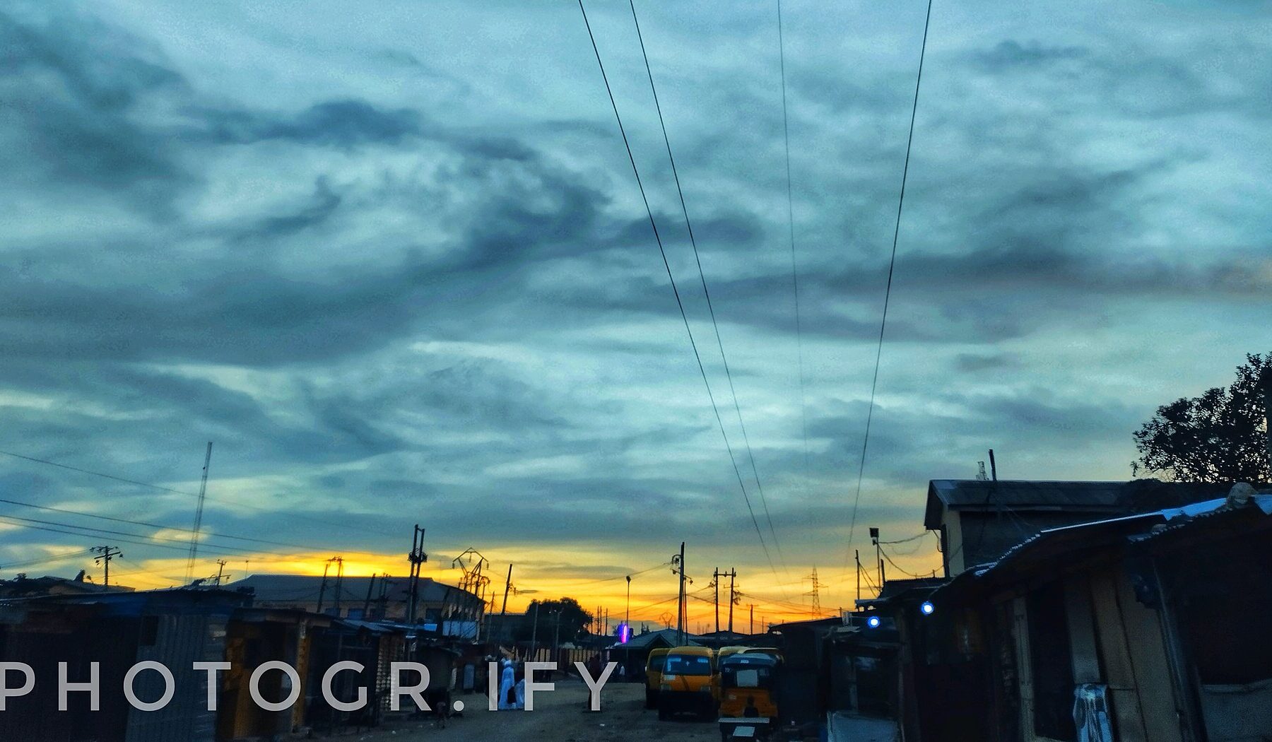 A business district street scene in Lagos