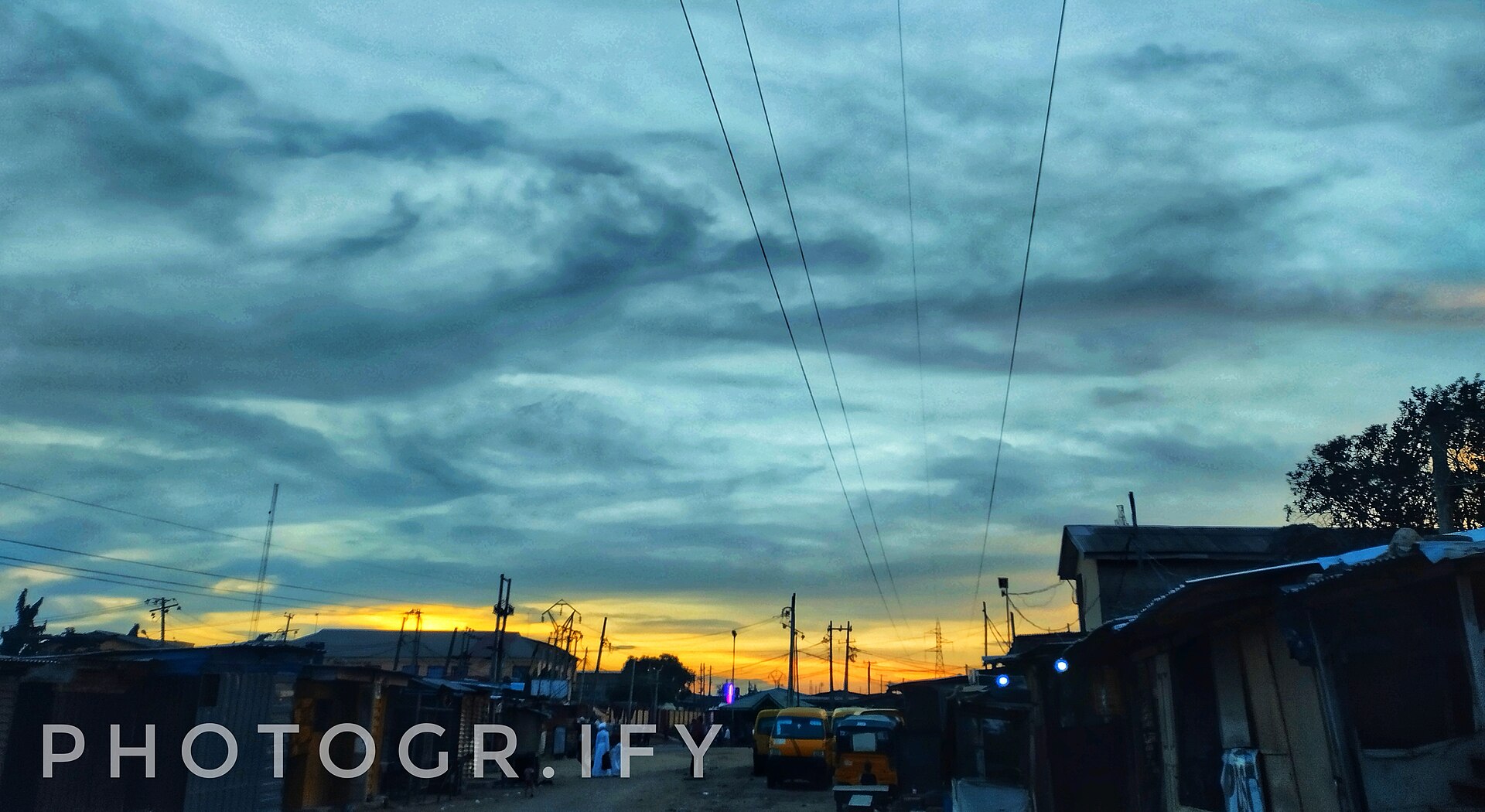 A business district street scene in Lagos