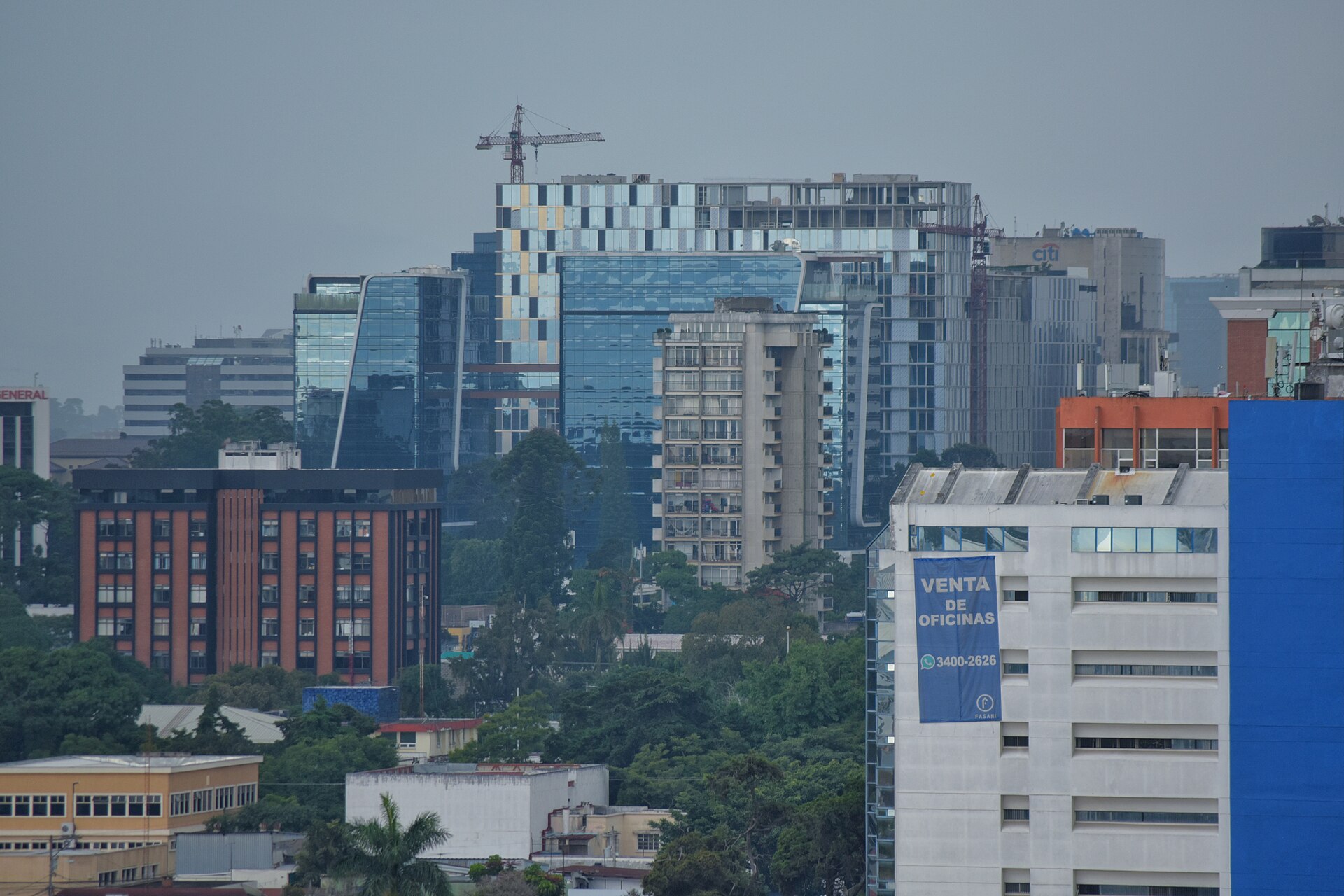 High-rise buildings in Zone 10, Guatemala City