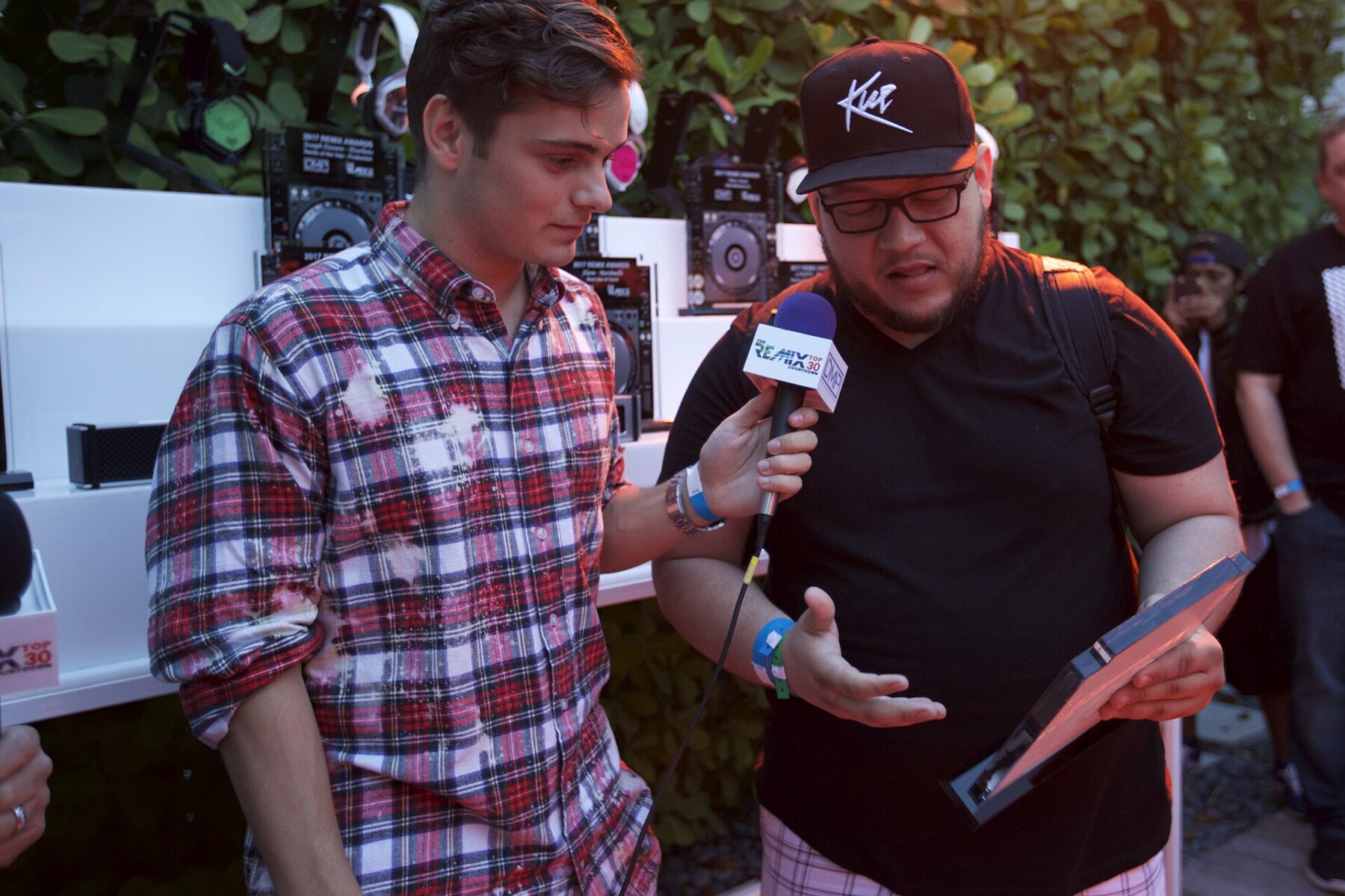 The Dutch DJ Martin Garrix being interviewed at a music industry event