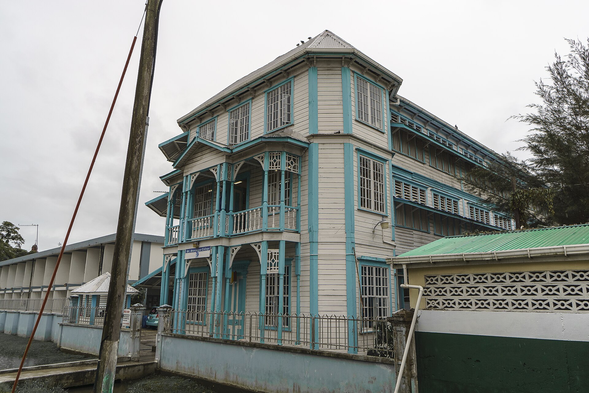 A wooden colonial building in Georgetown, Guyana