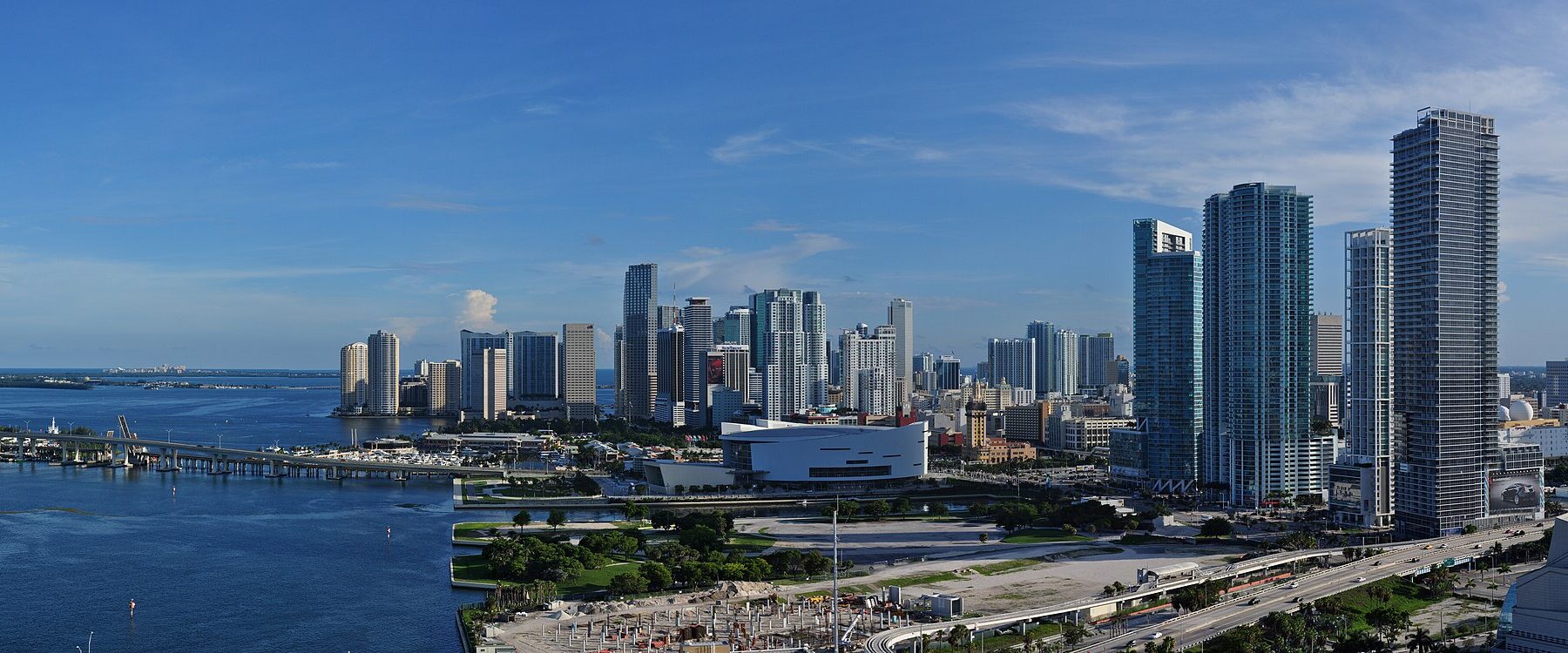 The downtown Miami skyline in Florida, United States