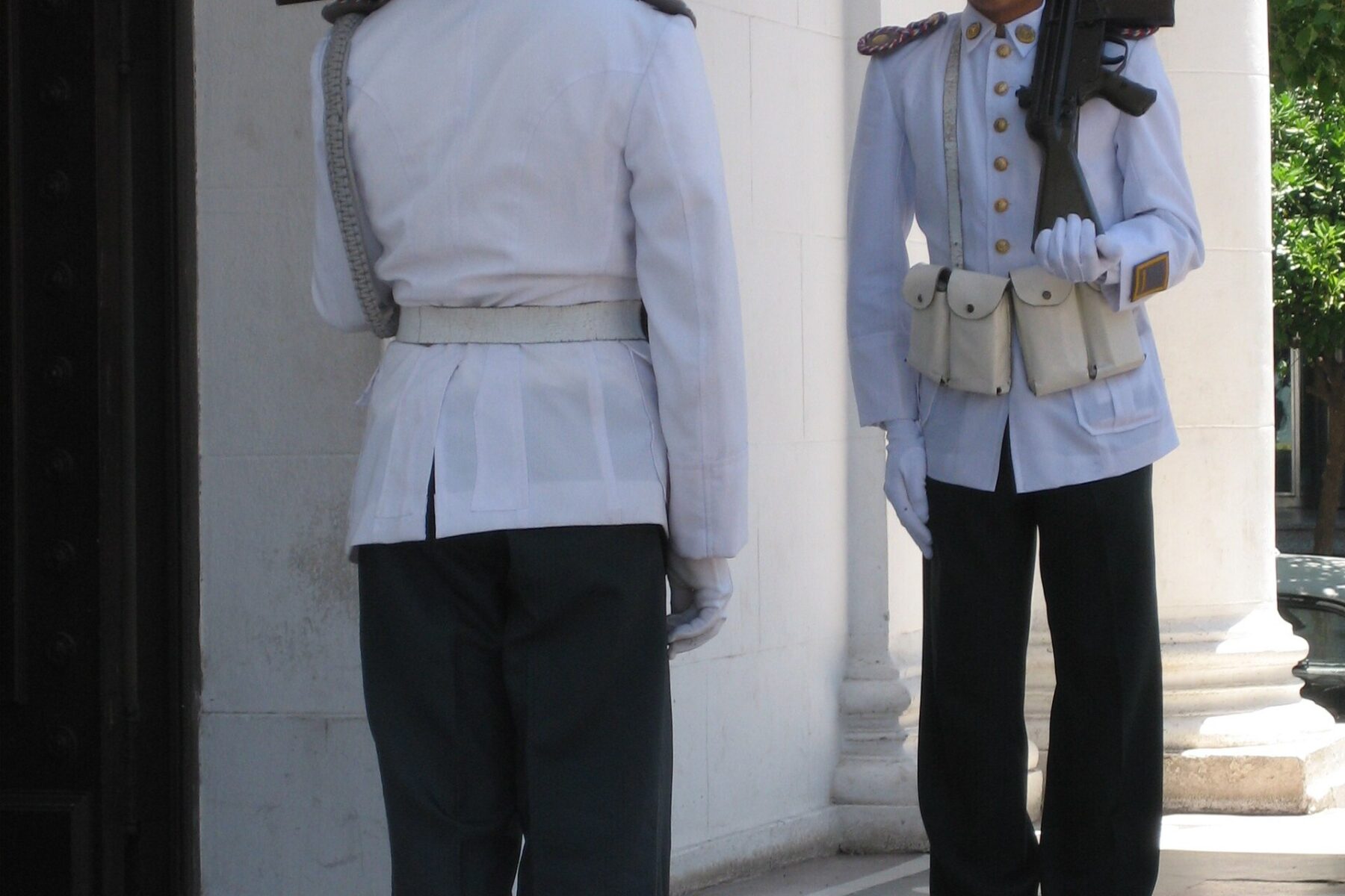 Ceremonial guards outside the National Congress building in Asuncion, Paraguay