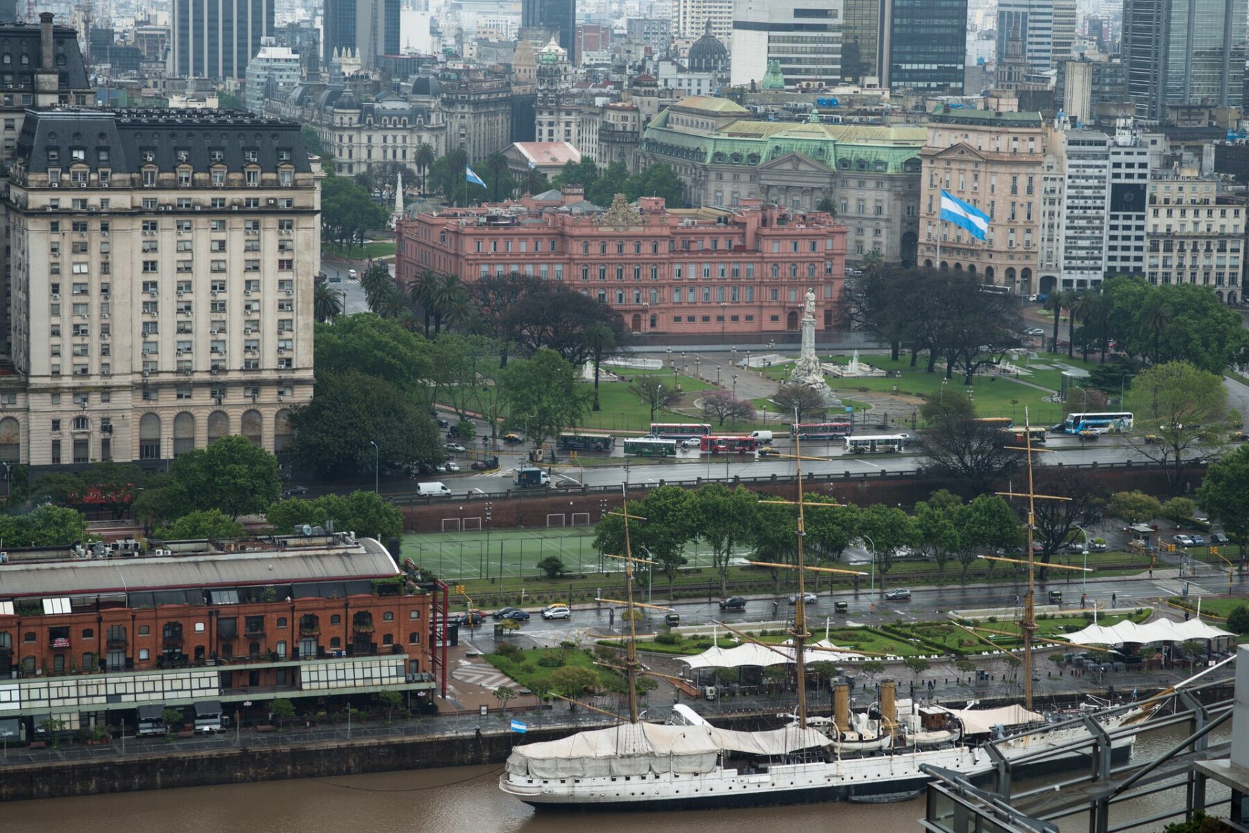 The Casa Rosada seen from Puerto Madero in Buenos Aires