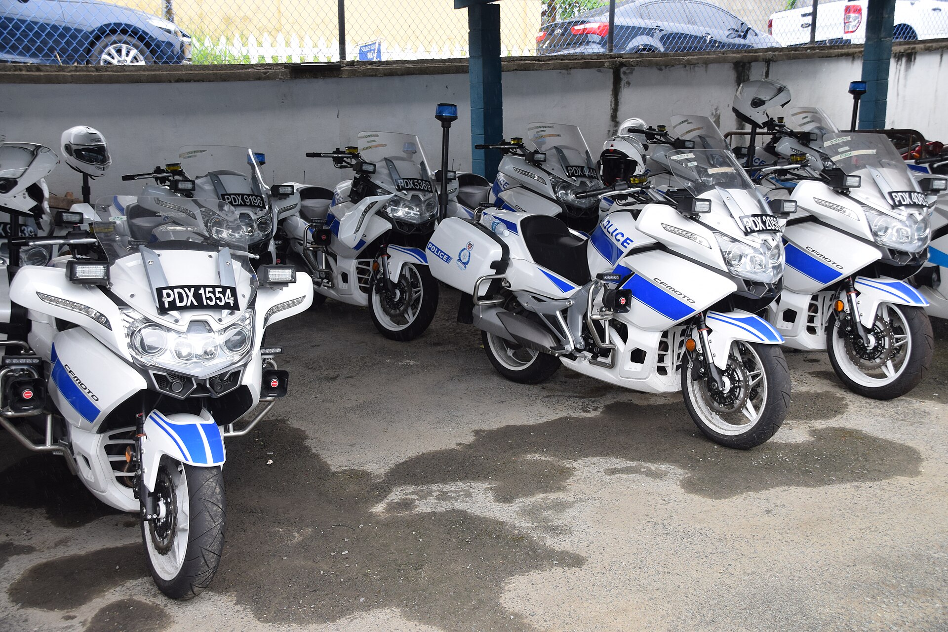 A Trinidad and Tobago police motorcycle