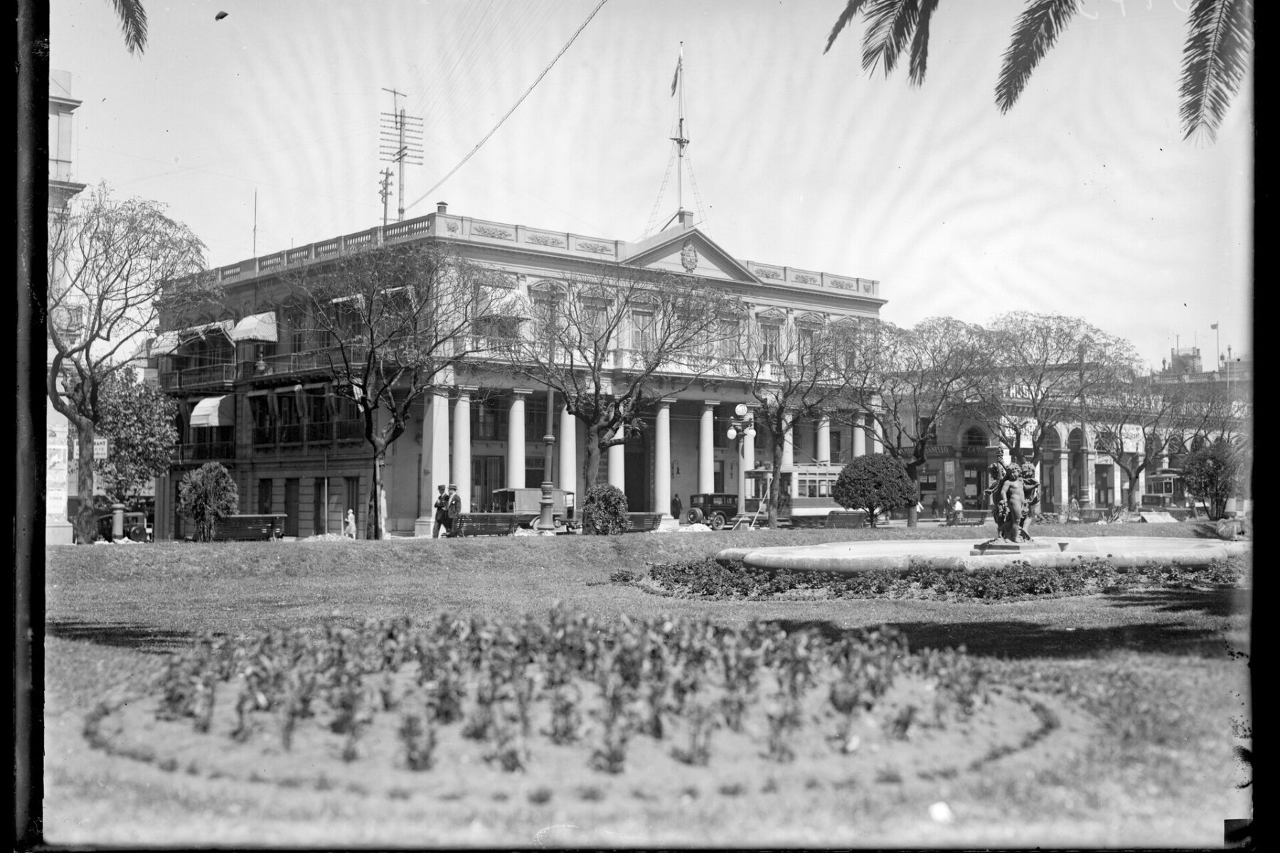 A facade view of the Estevez Palace in Montevideo