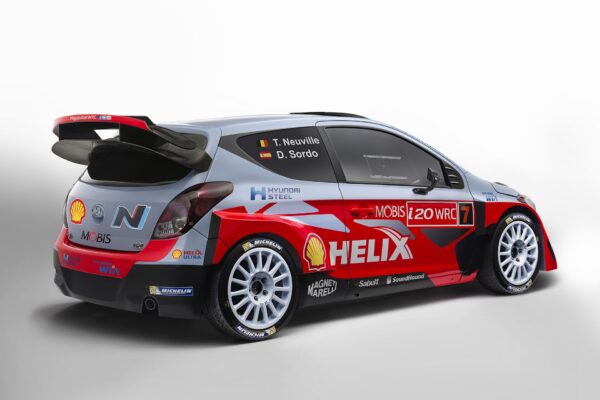A World Rally Championship car on a gravel stage