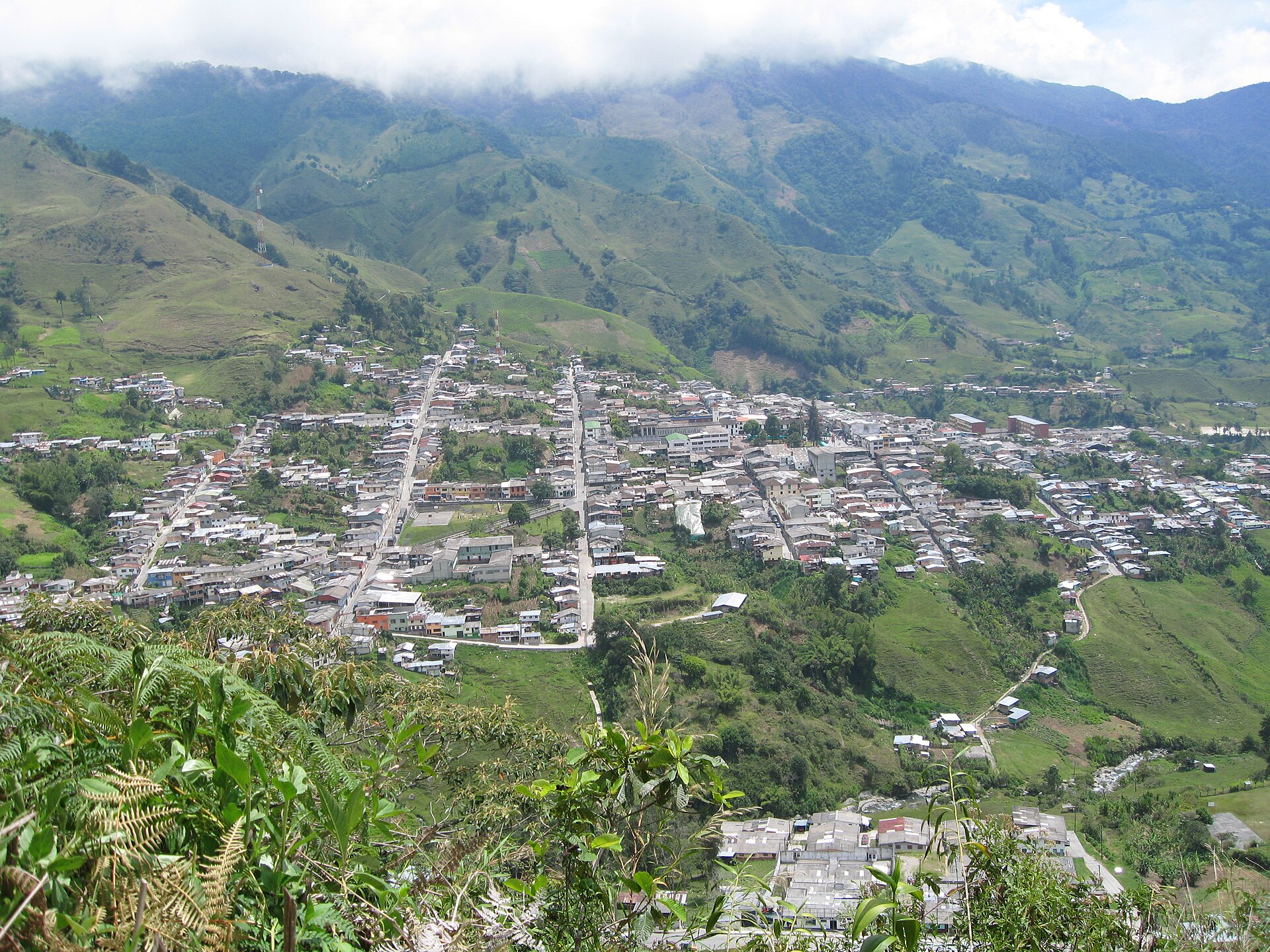 The town of Pensilvania in Caldas, Colombia