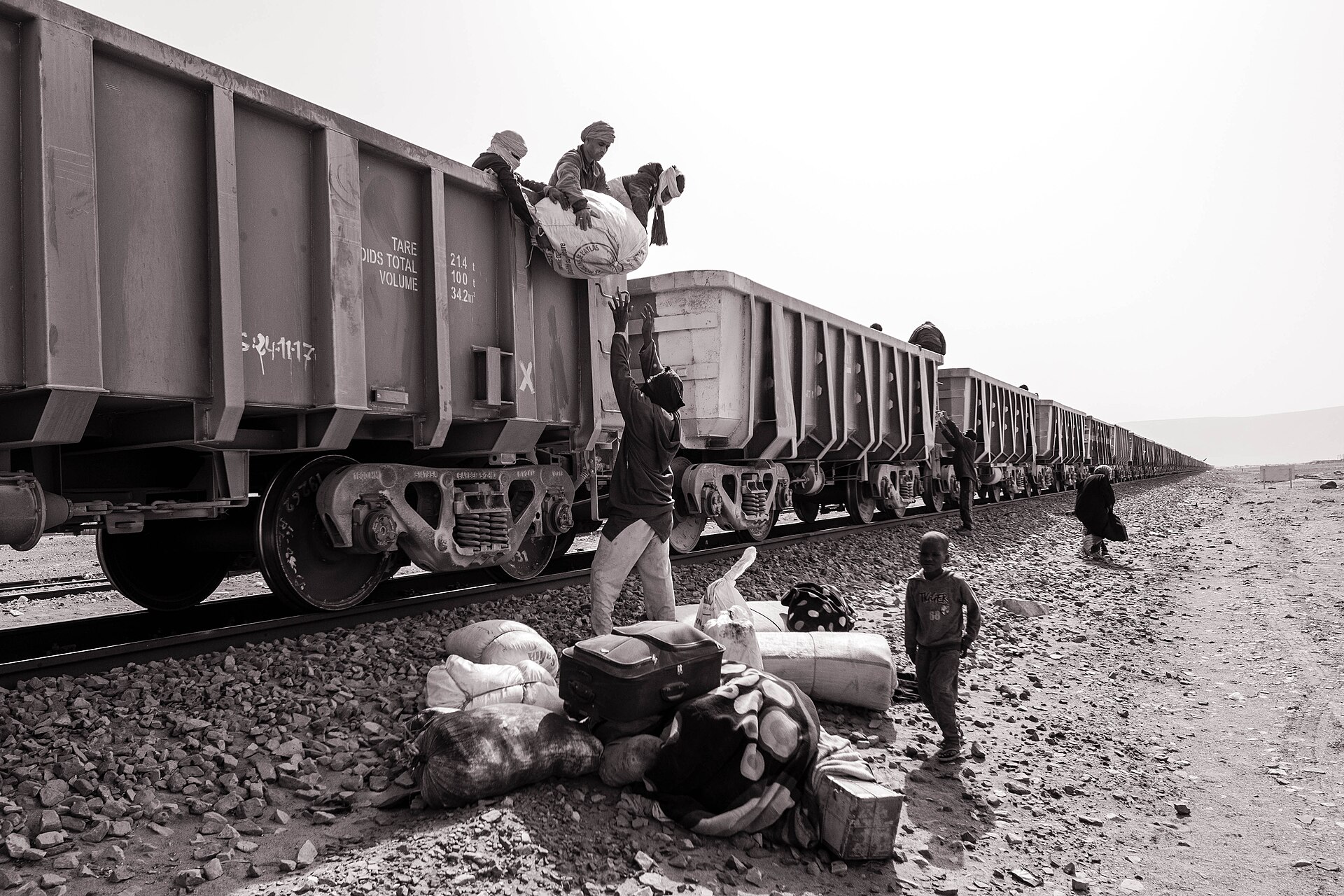 Iron ore railway in Mauritania
