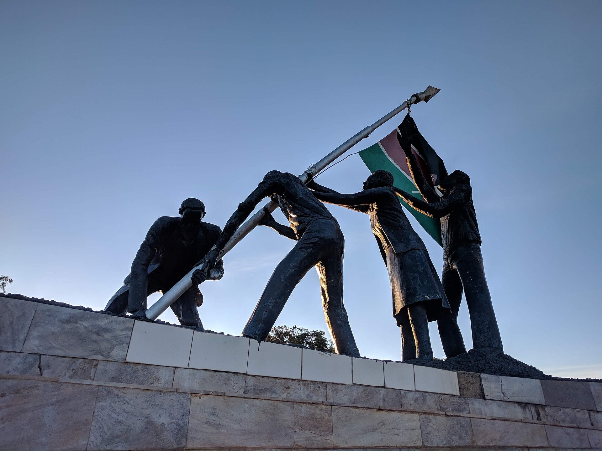 The flag-raising monument at Uhuru Gardens Memorial Park in Nairobi, Kenya, where Keinemusik perform on 21 November 2026
